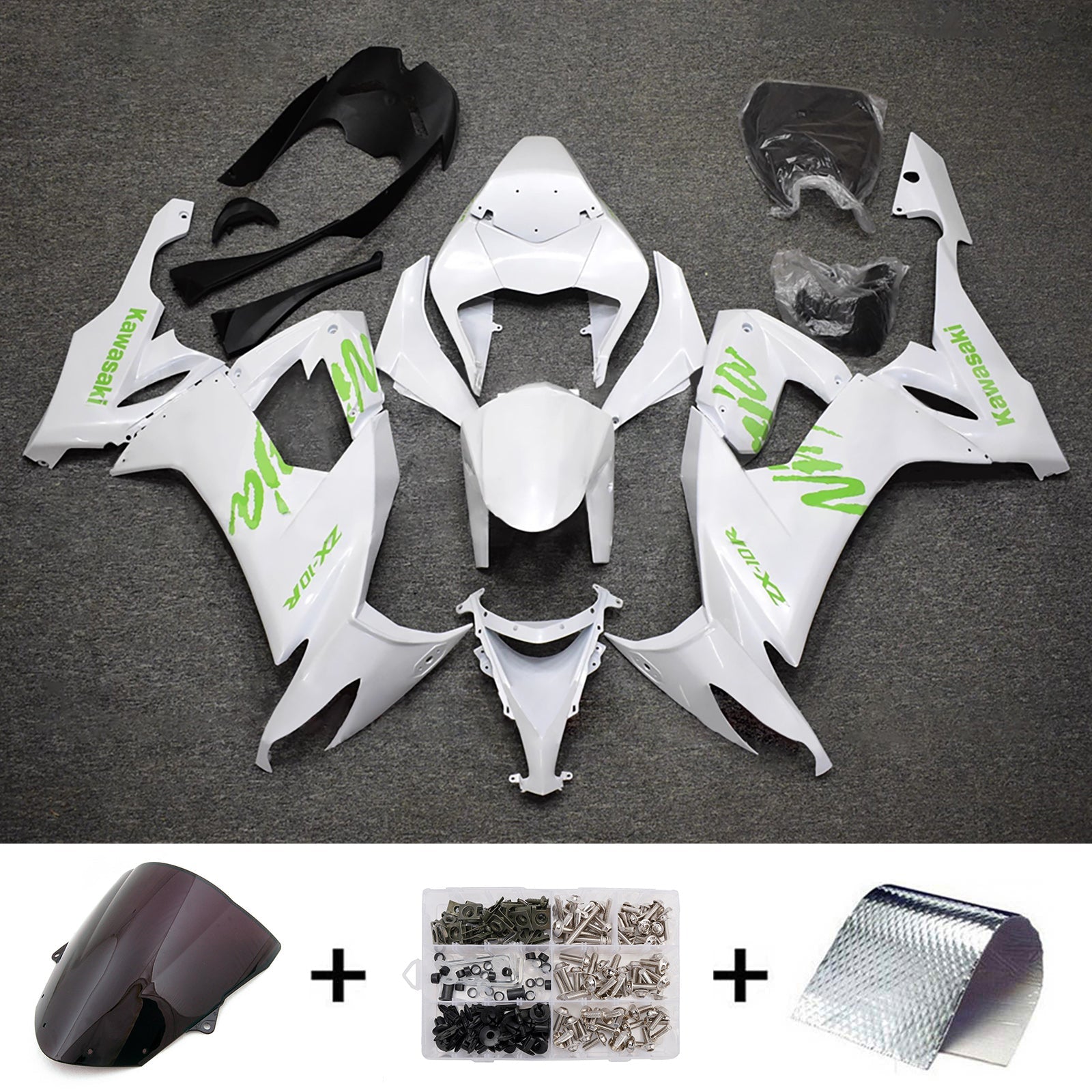 Injection Fairing Kit Bodywork Plastic ABS fit For Kawasaki ZX10R 2008-2010