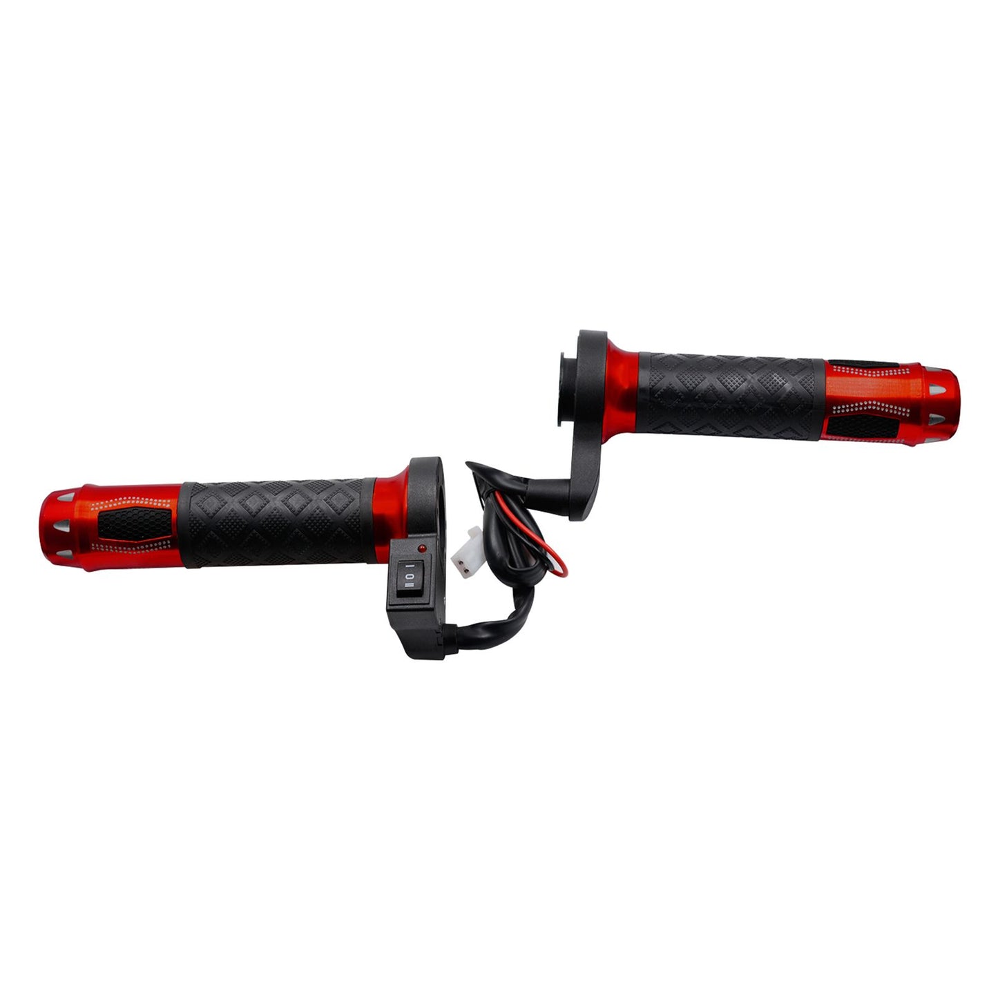 Universal 12V Heated Grips Cnc Handlebar Warm Heater 7/8" Red For Motorcycle