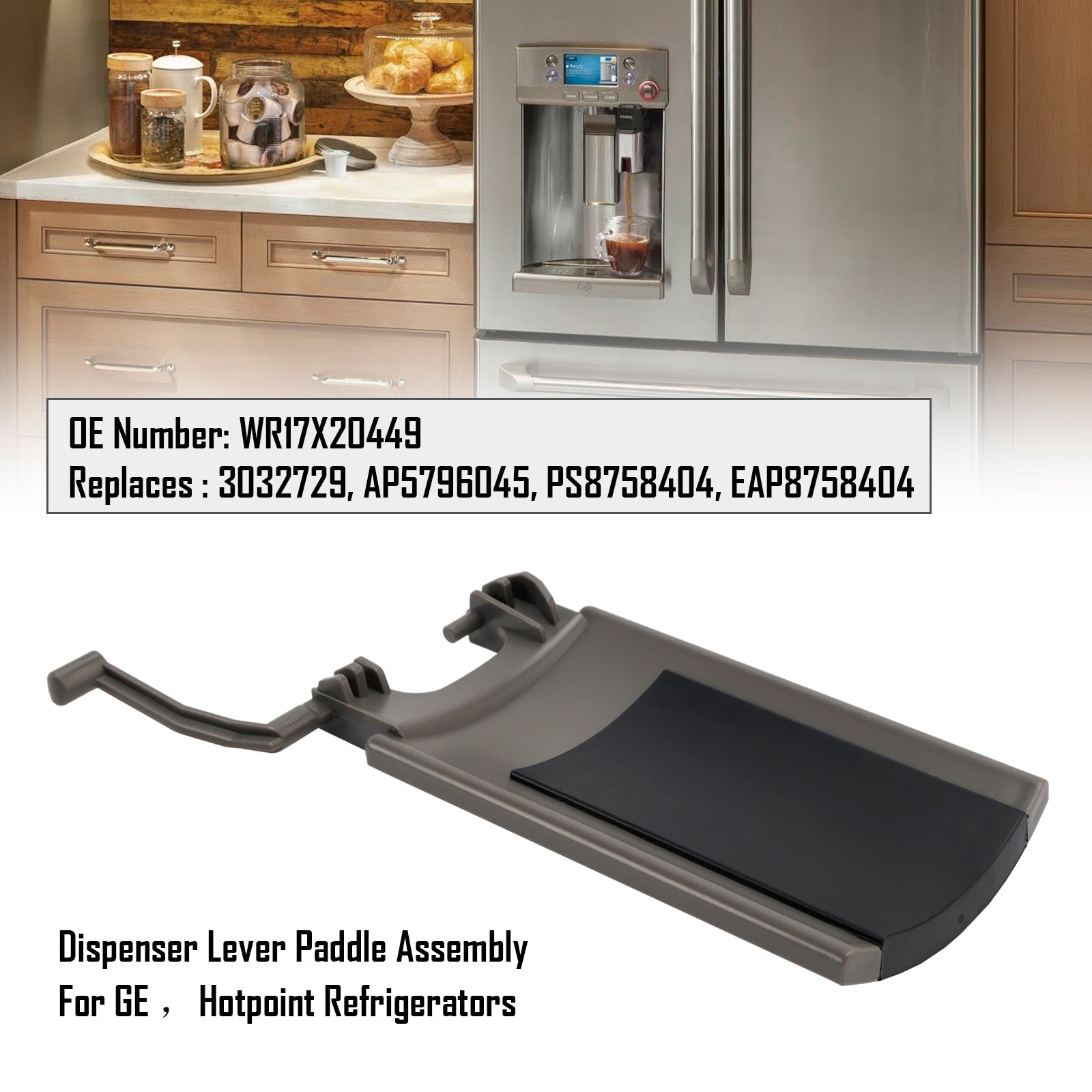 WR17X20449 Dispenser Lever Paddle Assembly For GE Hotpoint Refrigerators