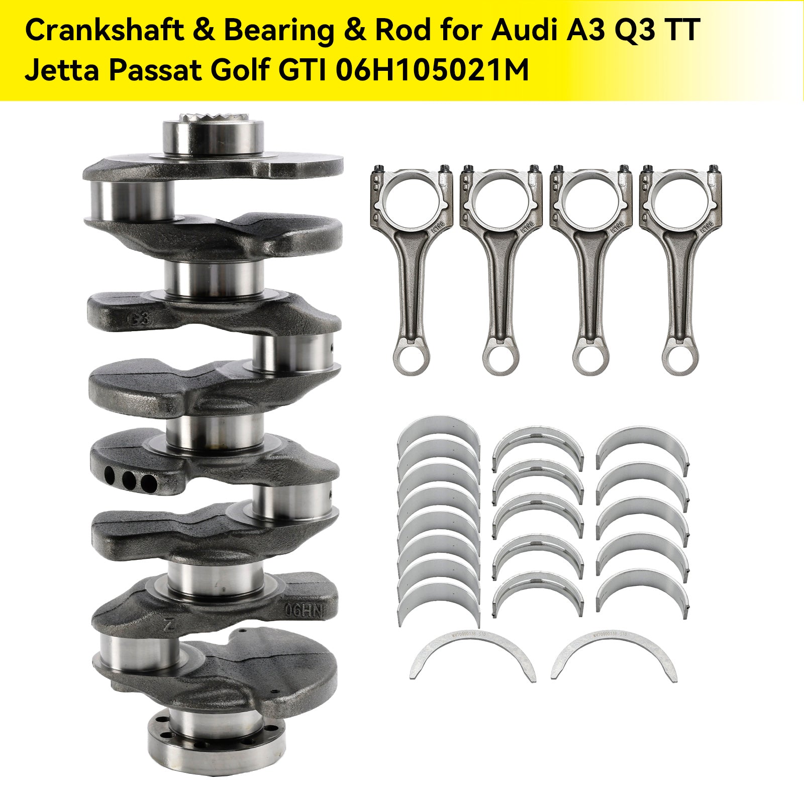 2012 VW CC 2.0L A/T FWD Lux Limited Sedan Crankshaft & Bearing & Rod 06H105021M