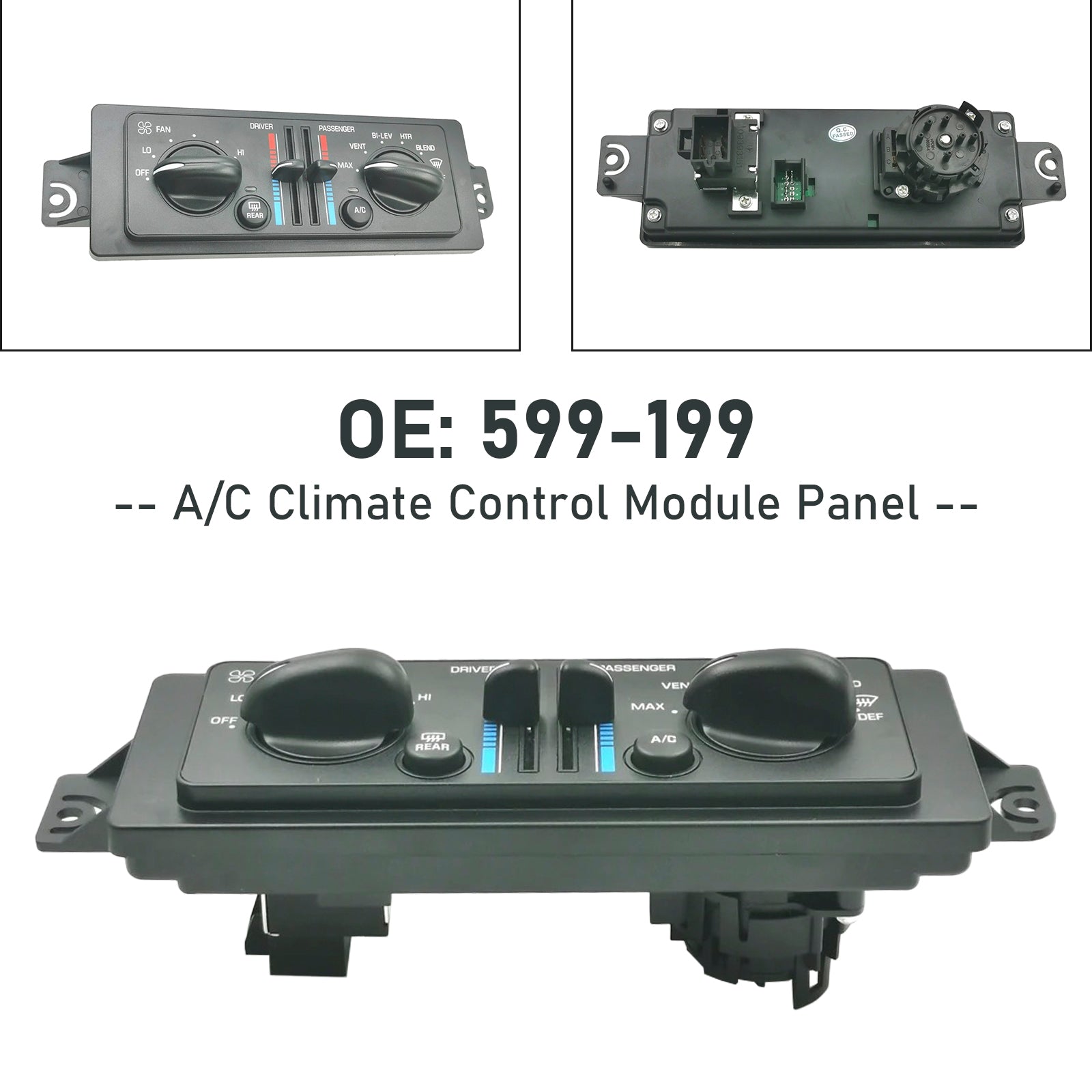2005 Buick Century Custom, Limited, Special Edition 3.1L V6 - Gas A/C Climate Control Module Panel 599-199