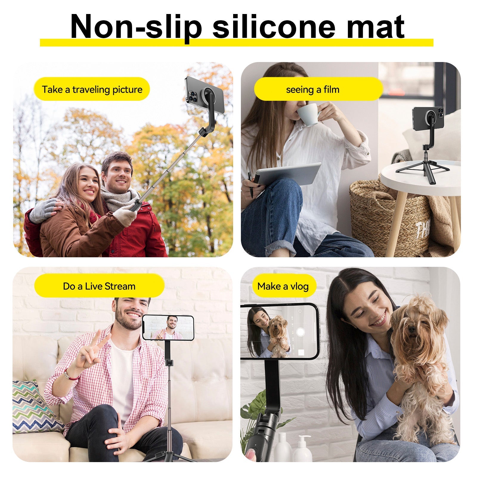 Magnetic Mobile Phone Mini Selfie Stick Magesafe Bluetooth Aluminum Alloy Tripod
