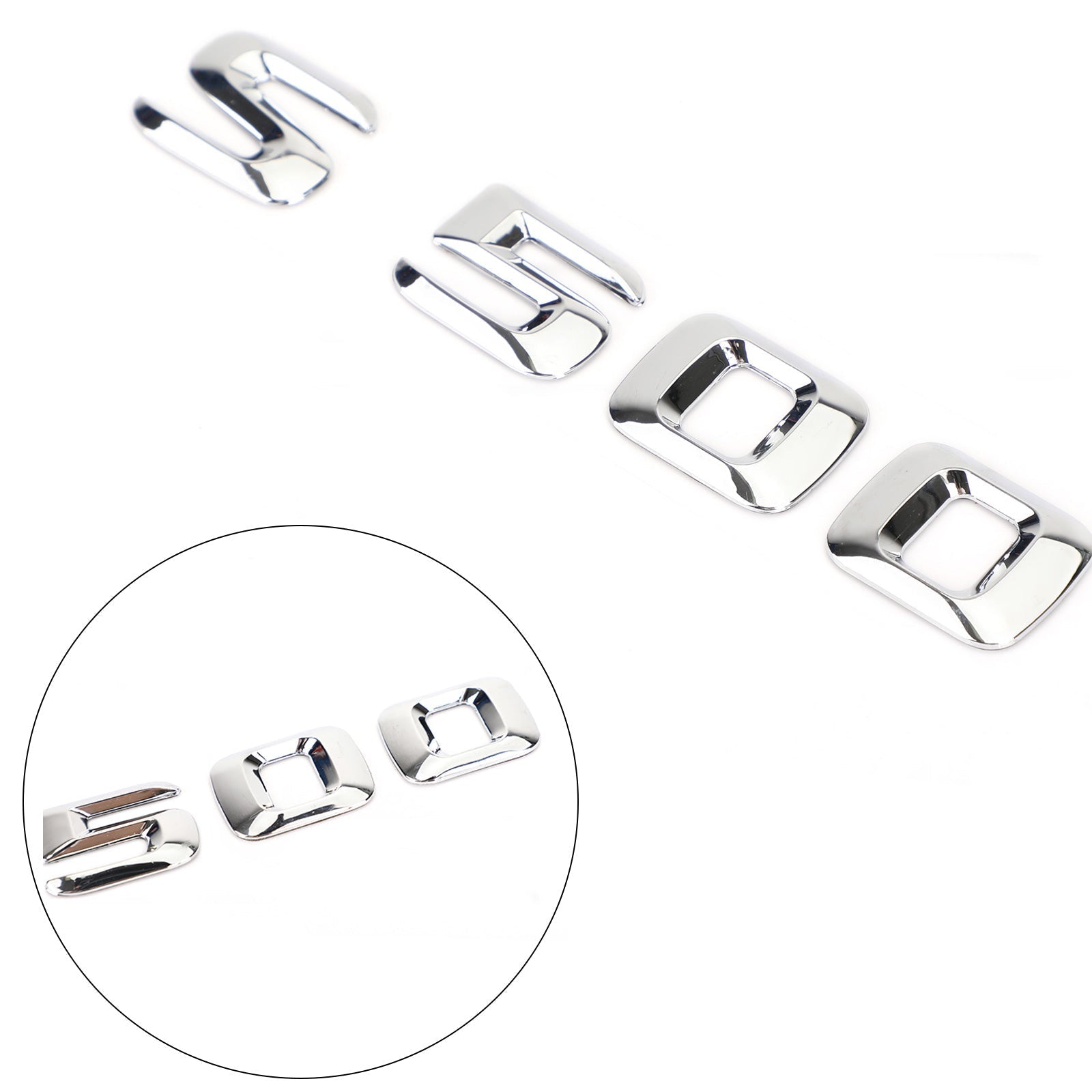 Rear Trunk Emblem Badge Nameplate Decal Letters Numbers Fit Mercedes S500 Chrome Generic
