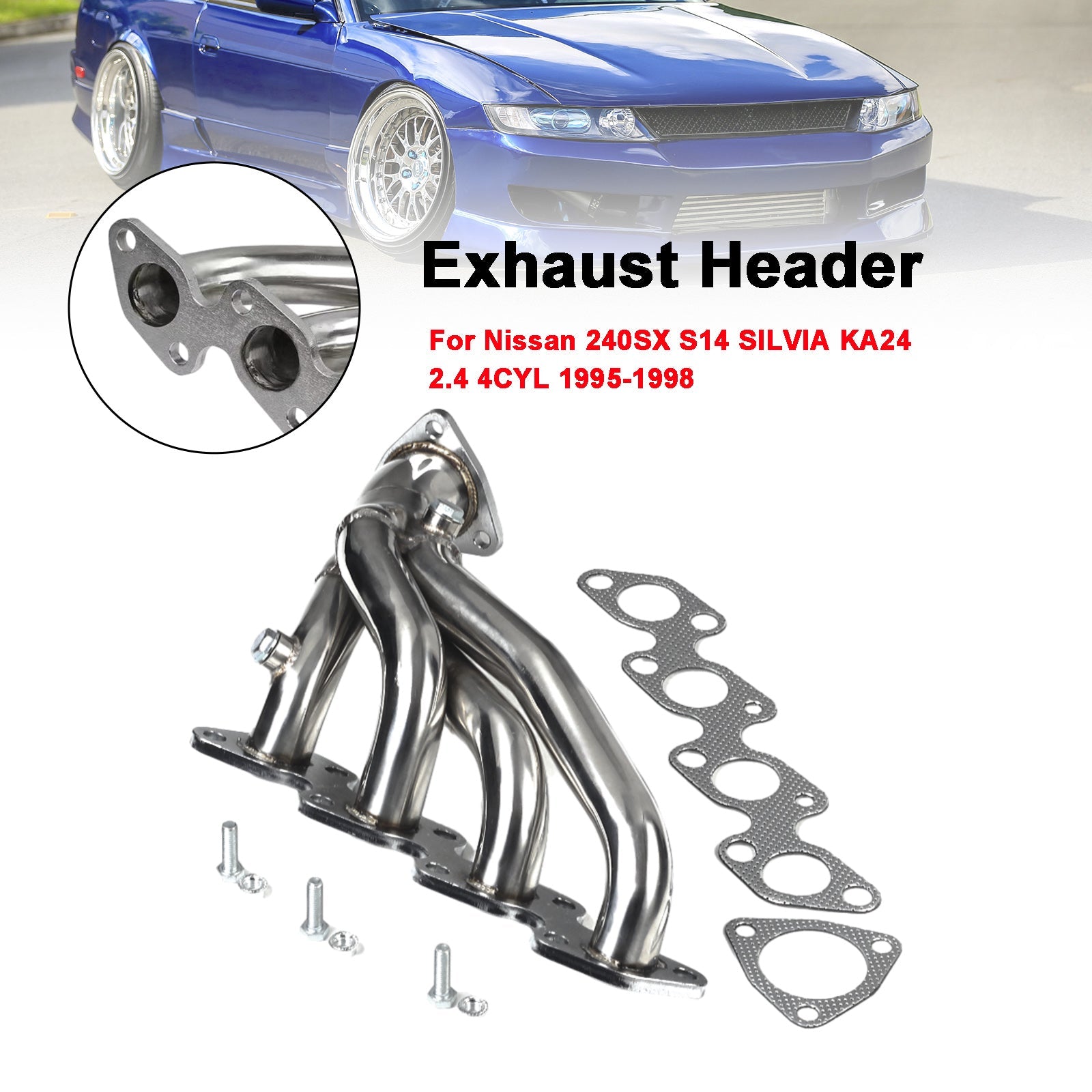 Stainless Steel Header Manifold Exhaust for Nissan 240Sx S14 Ka24De 1995-1998