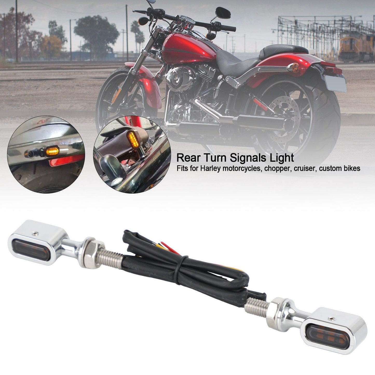 Sportster Touring Dyna Softail LED Rear Mini E Mark Turn Signal Indicator