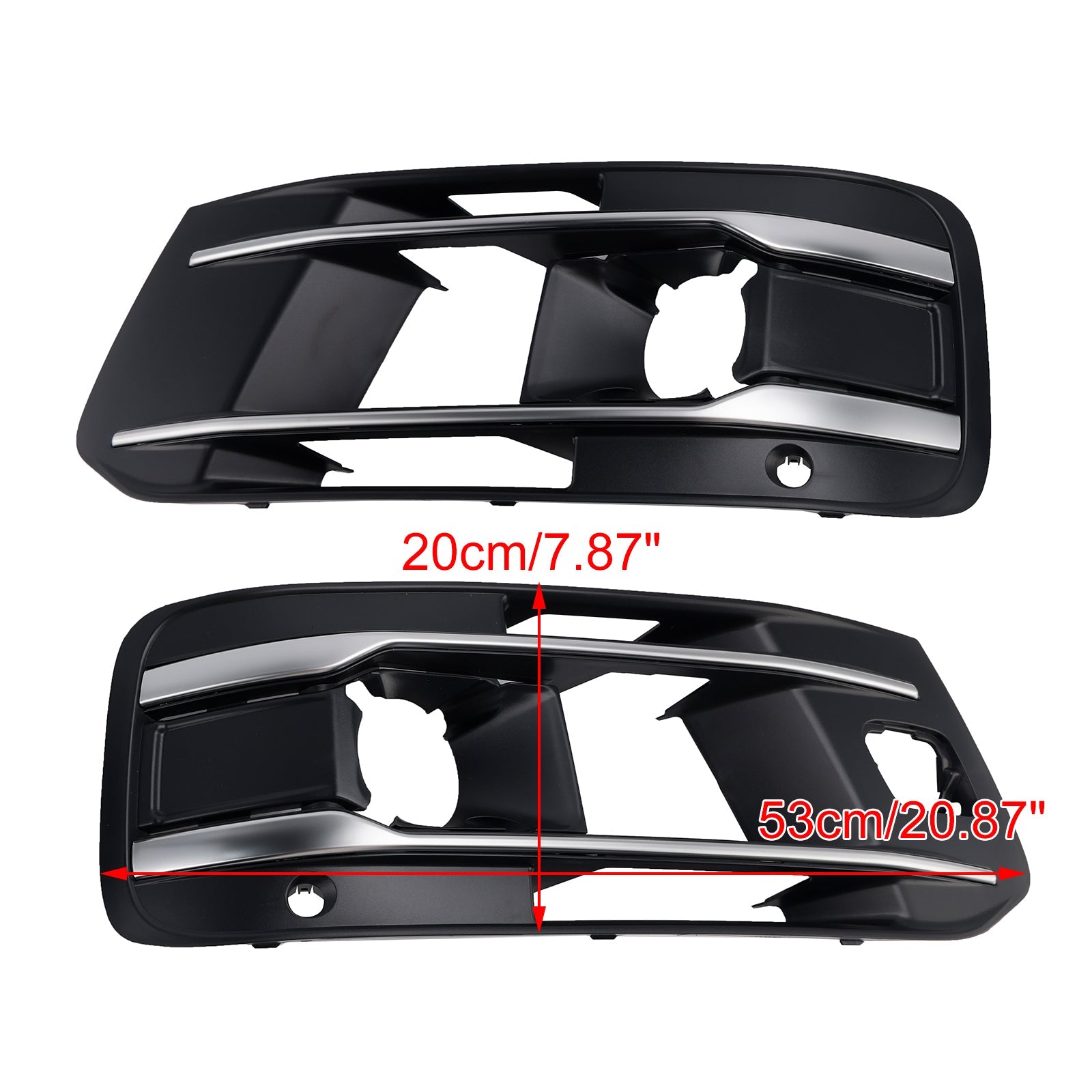 2016-2019 Fit Audi Q7 2PCS Front Bumper Fog Light Grille Cover 4M0807682AA4W3