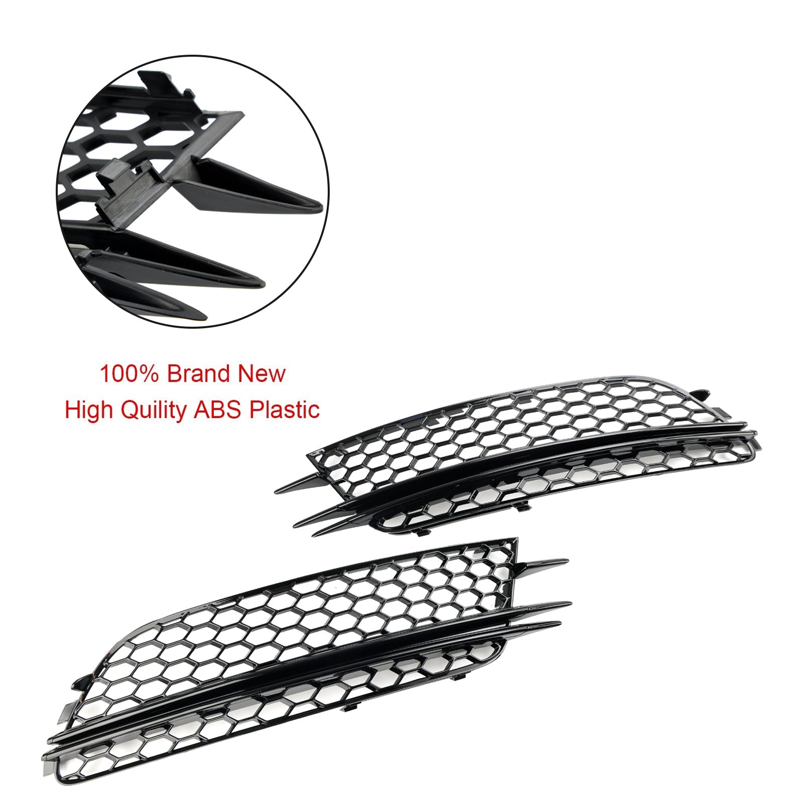2012-2015 Audi A6 4G C7 2PCS Front Fog Light Cover Bezel Bumper Grille