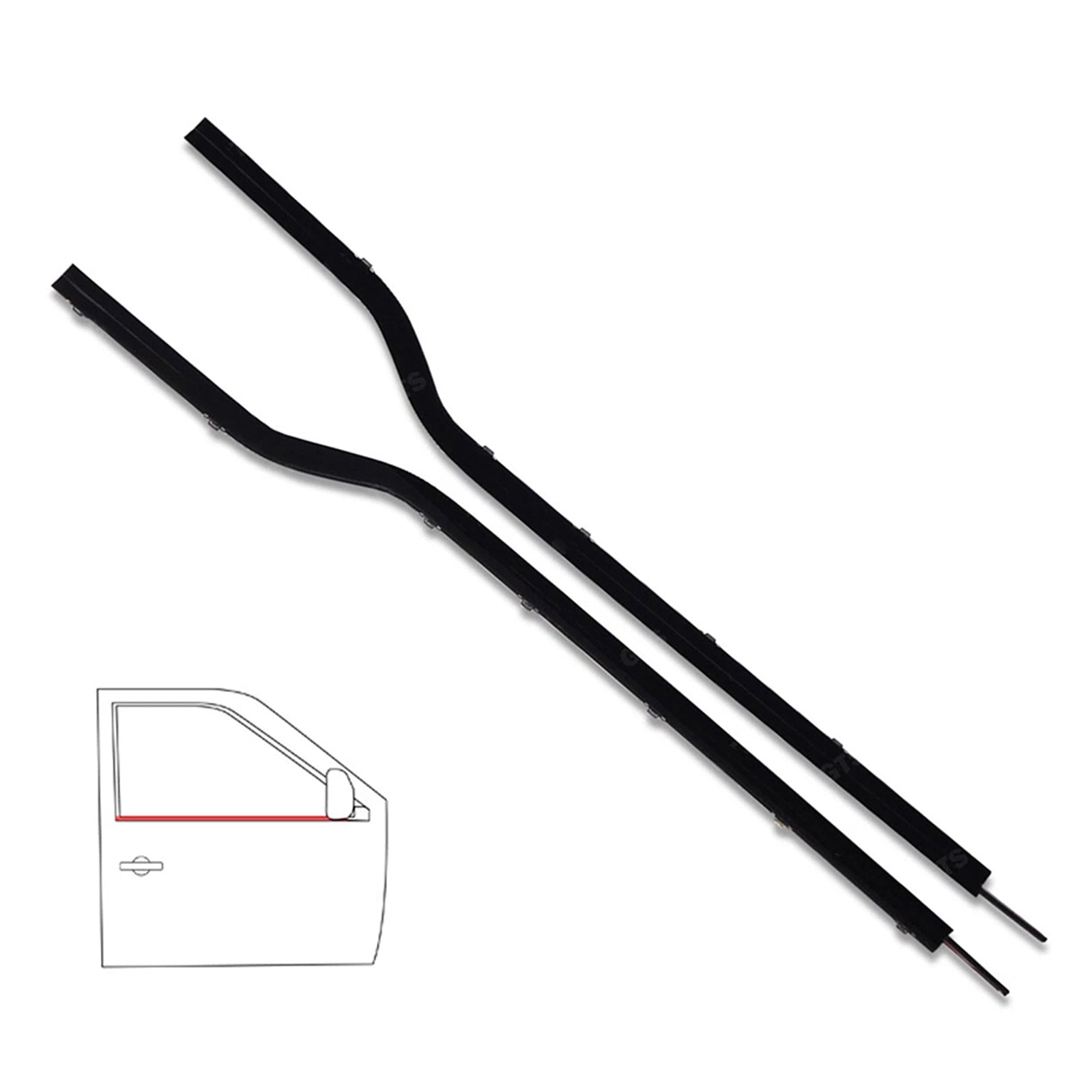 2PCS Door Belt Weatherstrip For Suzuki Vitara Se416 2D Escudo Sidekick 1988-1998
