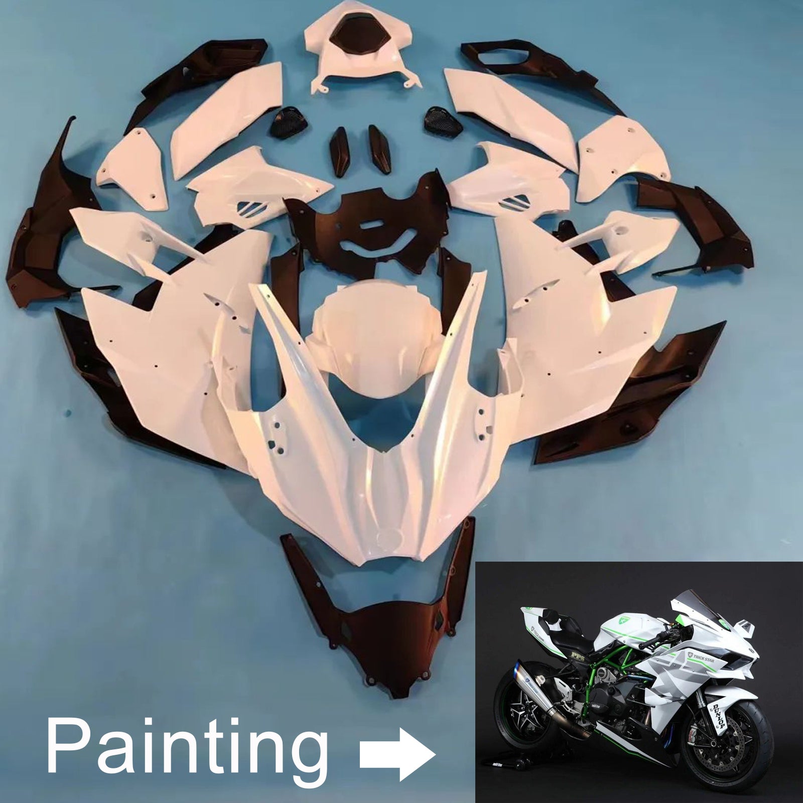 2015-2025 Kawasaki Ninja H2 Injection Fairing Kit Bodywork ABS #101