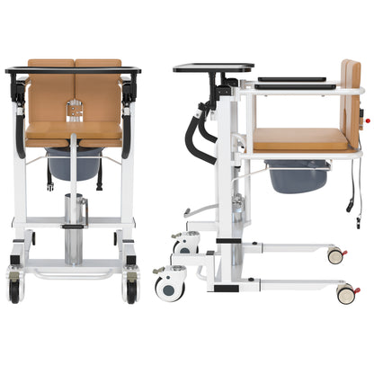 Patient Chair Hydraulic Transferred Lift Wheelchair w/180°Split Seat And Table