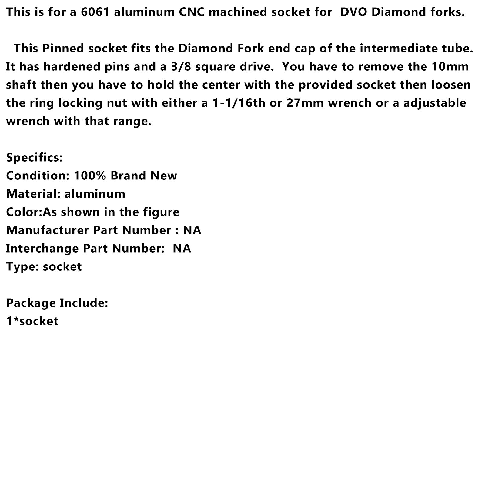 Fork Lower Cap Removal Wrench Tool Rebuild Service seals For DVO Diamond