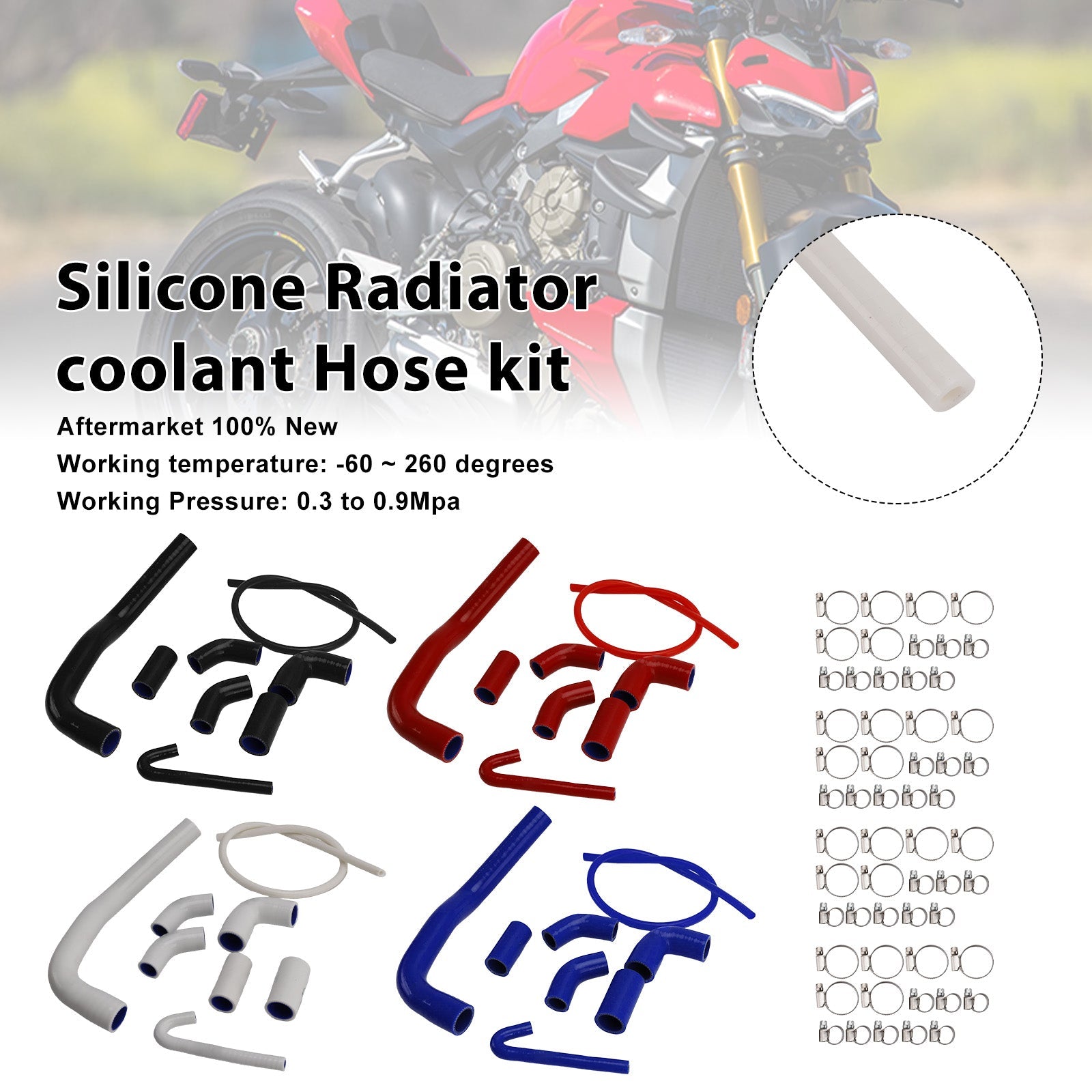 2020-2025 Ducati Streetfighter V4 V4S Silicone Radiator coolant Hose