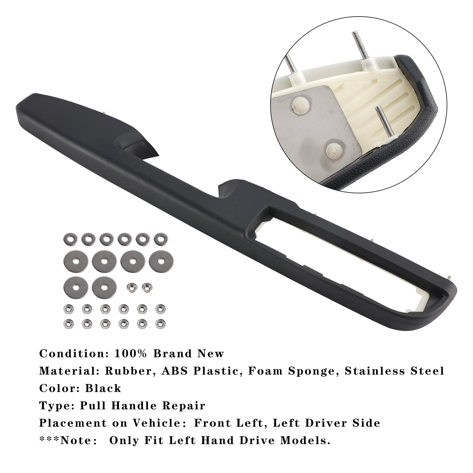 80994 Front Left Door Armrest Repair Kit BLACK (27 inch) For Chevrolet/GMC
