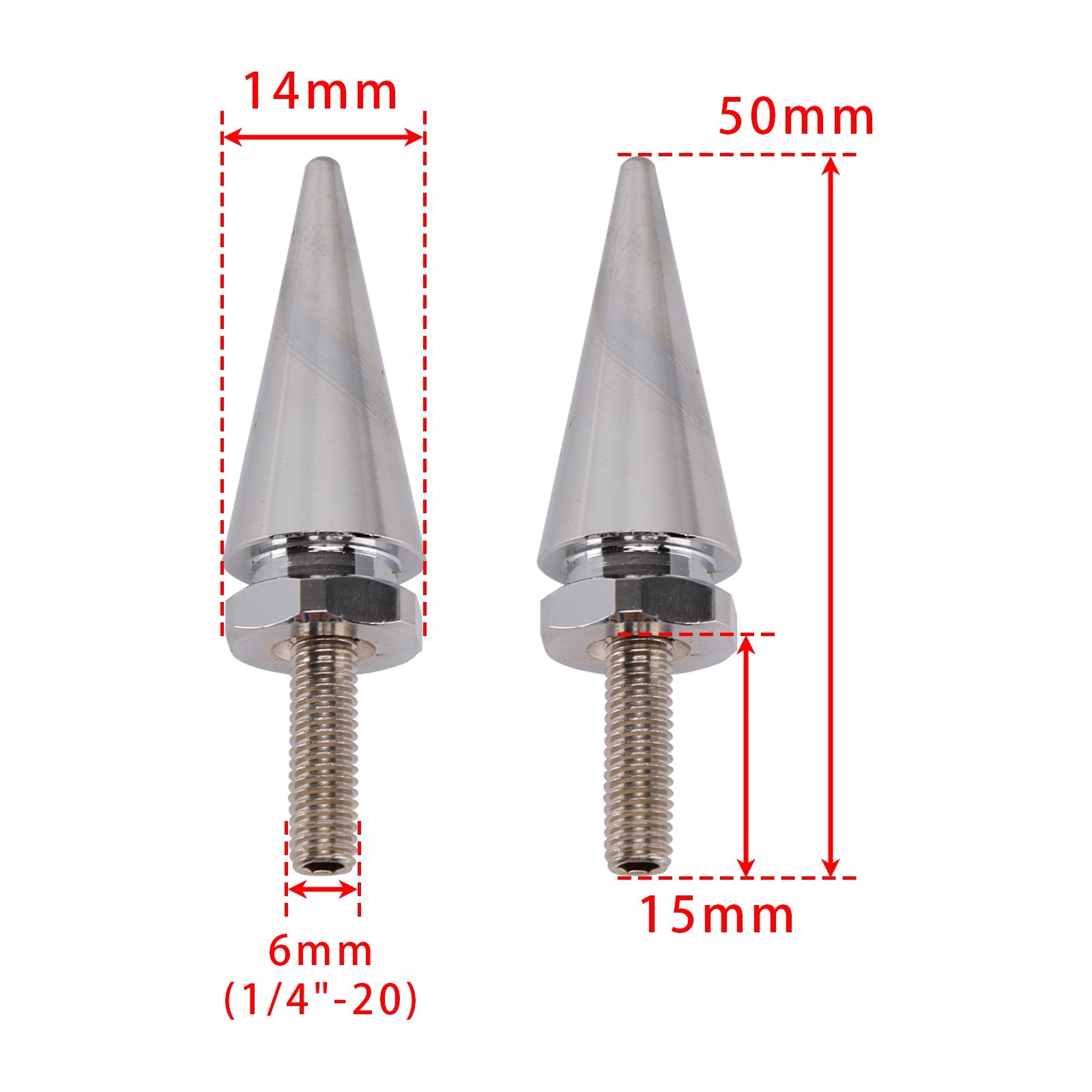 3 Spiked Windshield Bolts Silver For Electra Glide Tri Glide Street Glide 14-25