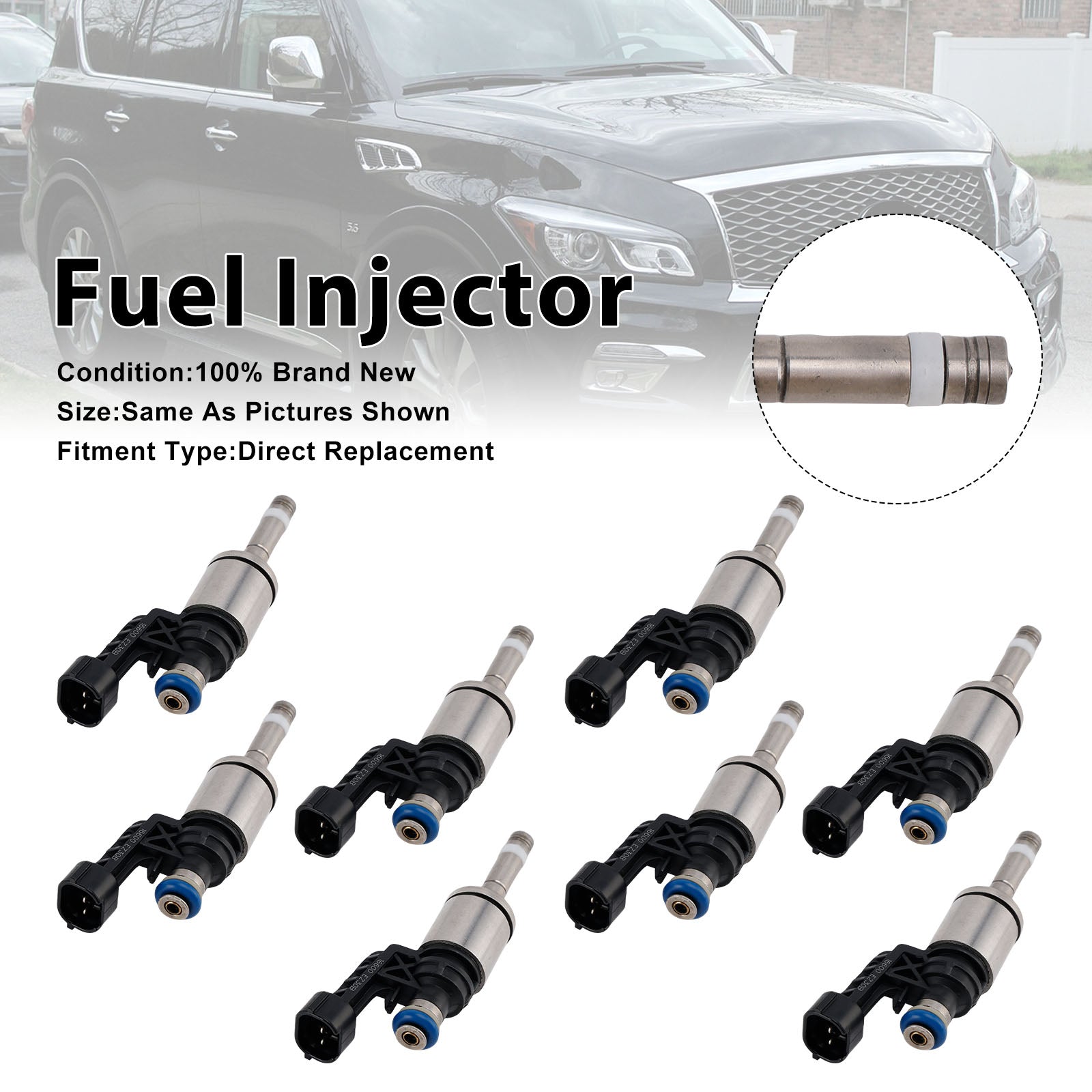 8Pcs Fuel Injector For Nissan Titan XD NV2500 NV3500 Armada 16-21 16600-EZ30B