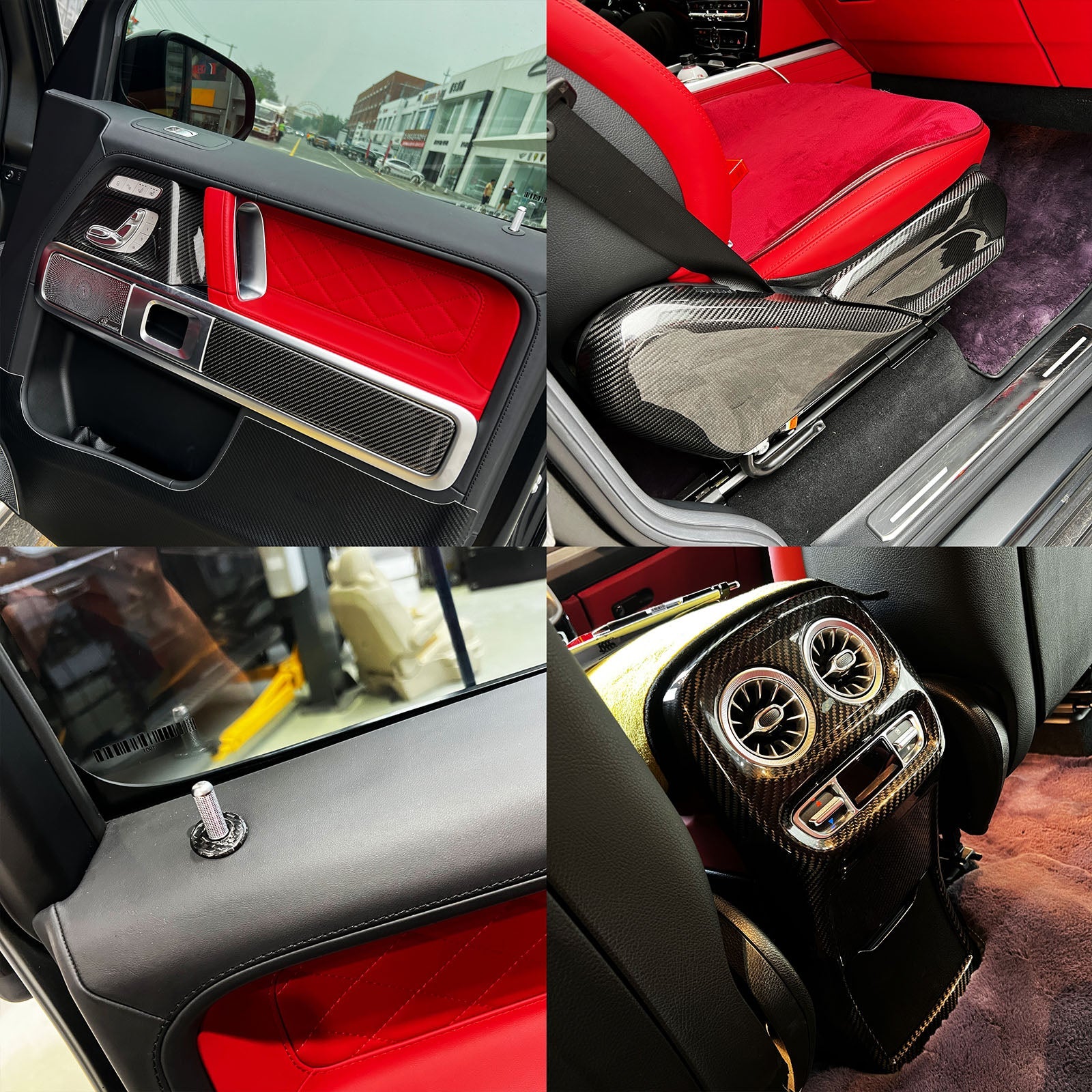 2019-2026 Fit Mercedes Benz W464 W465 Carbon Fiber Seat Side Panel Cover Trim