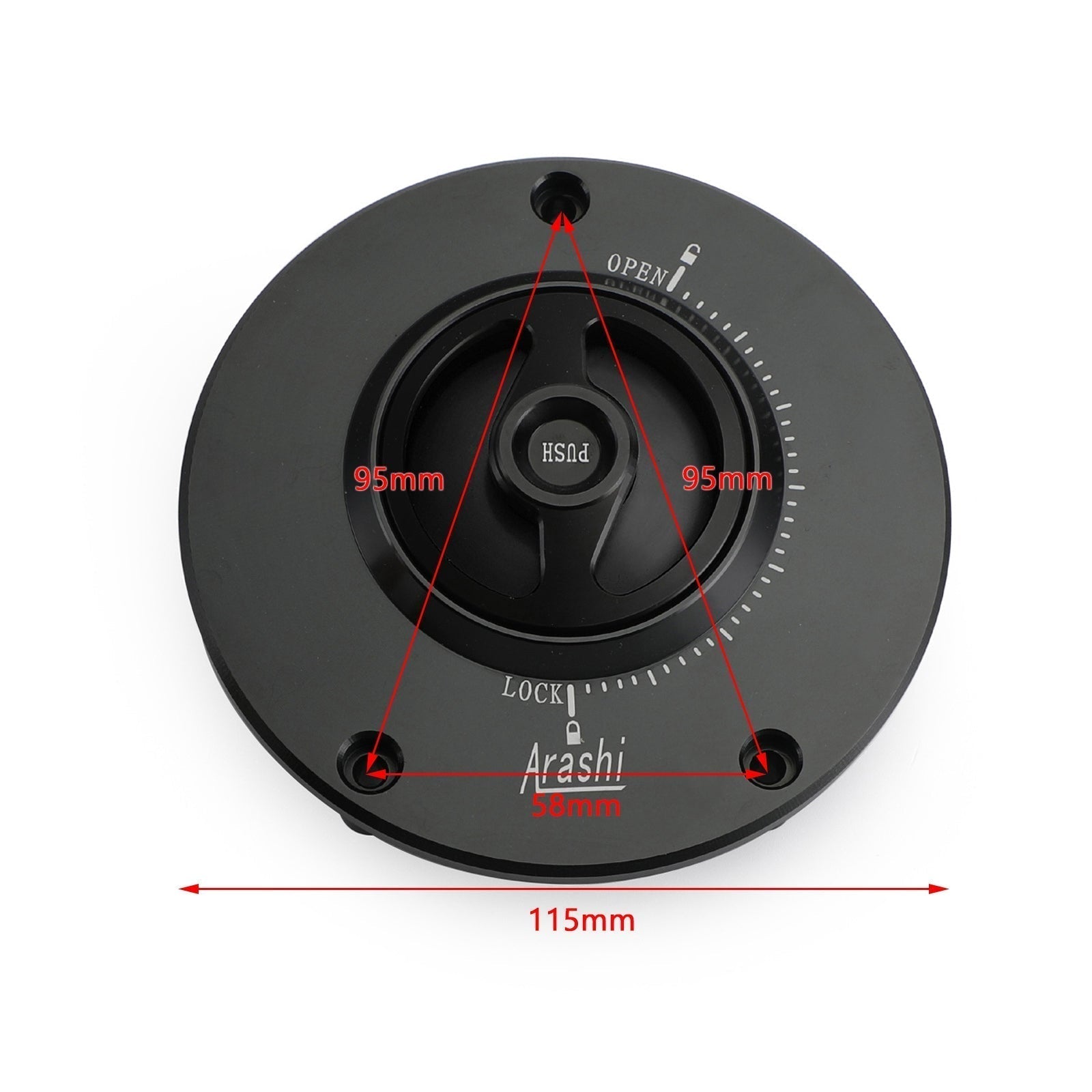 CNC Keyless Fuel Gas Tank Cap Black Fit for Honda CBR600RR CBR1000RR 2004-2019