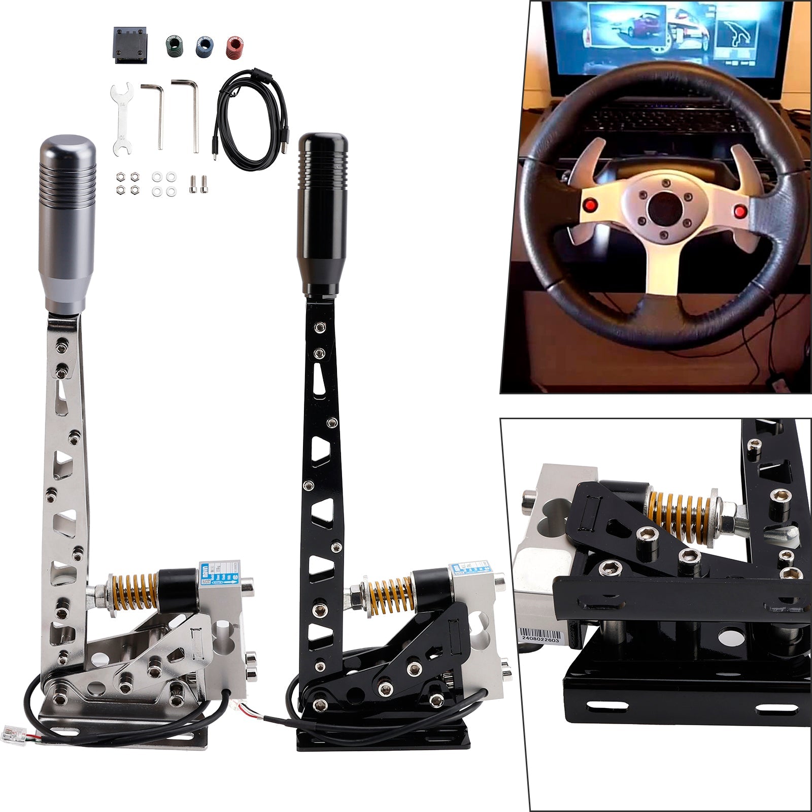 SIM USB Handbrake PC 64bit 200KG Load Cell Racing Games For Logitech G29/G27/G25