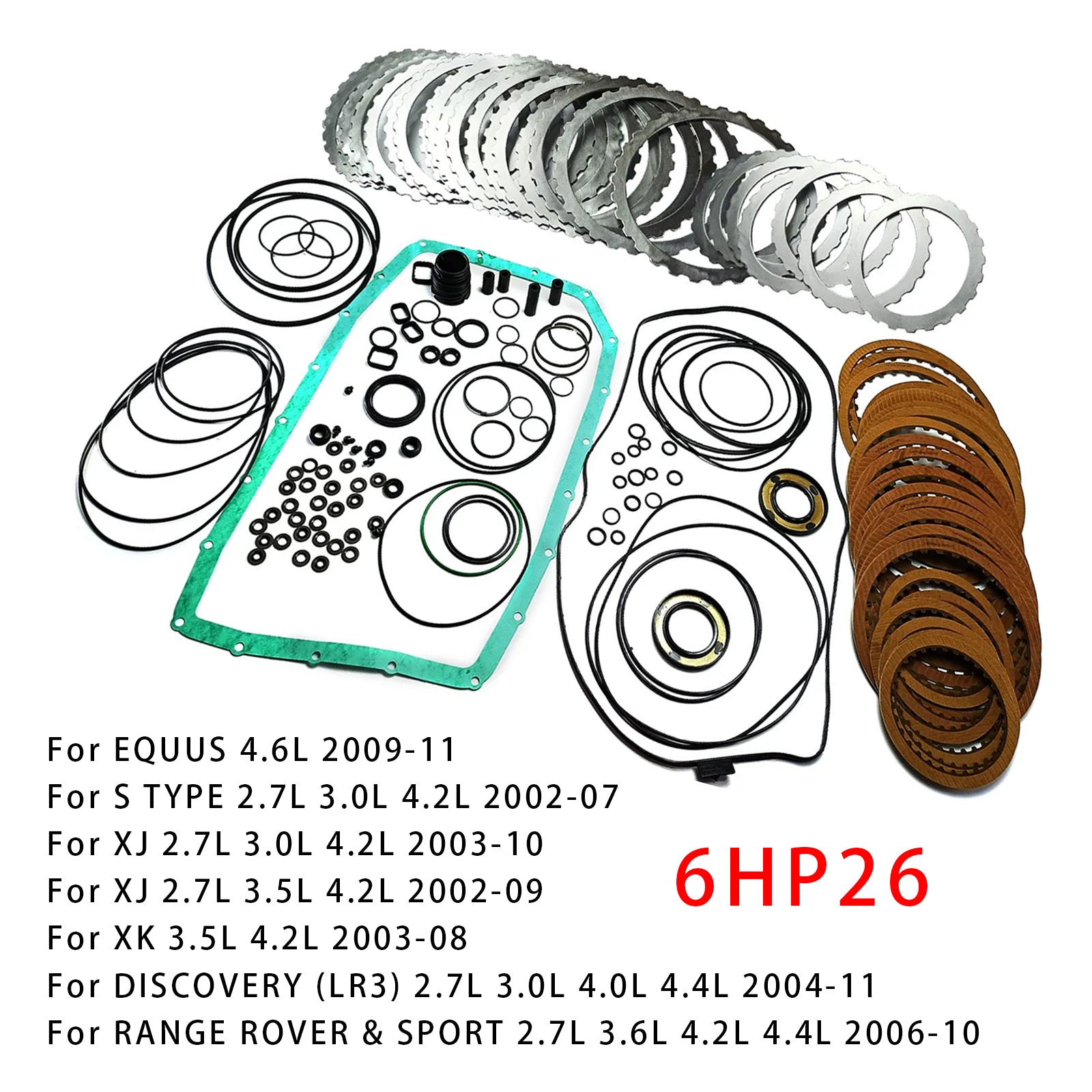 2006-2010 RANGE ROVER &amp; SPORT 2.7L 3.6L 4.2L 4.4L Auto Transmission Master Rebuild Kit Overhaul Clutch Plates 6HP26