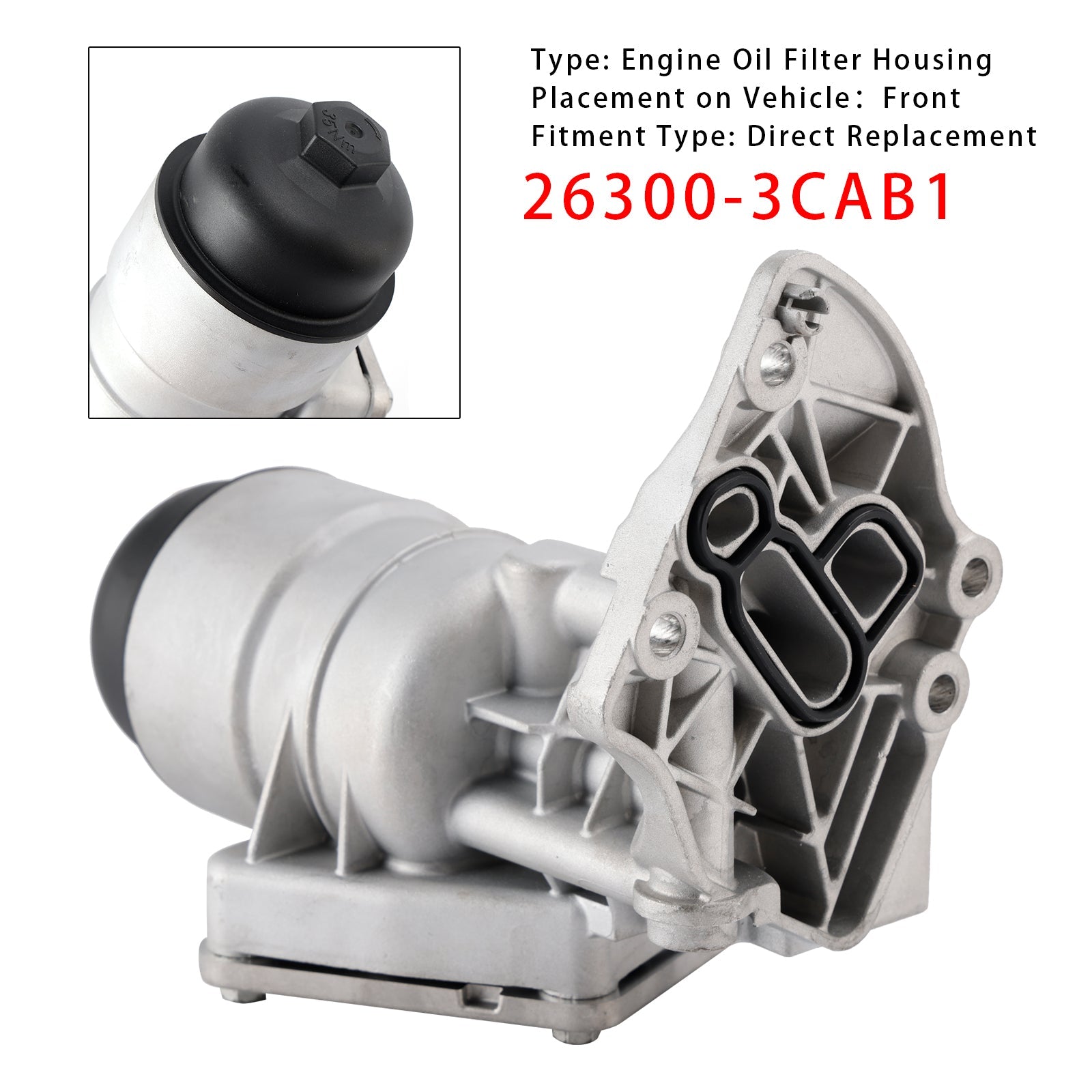 2014–2018 KIA Sorento (3.3L V6) Aluminum Engine Oil Filter Housing 26300-3CAB1 263003CAB0