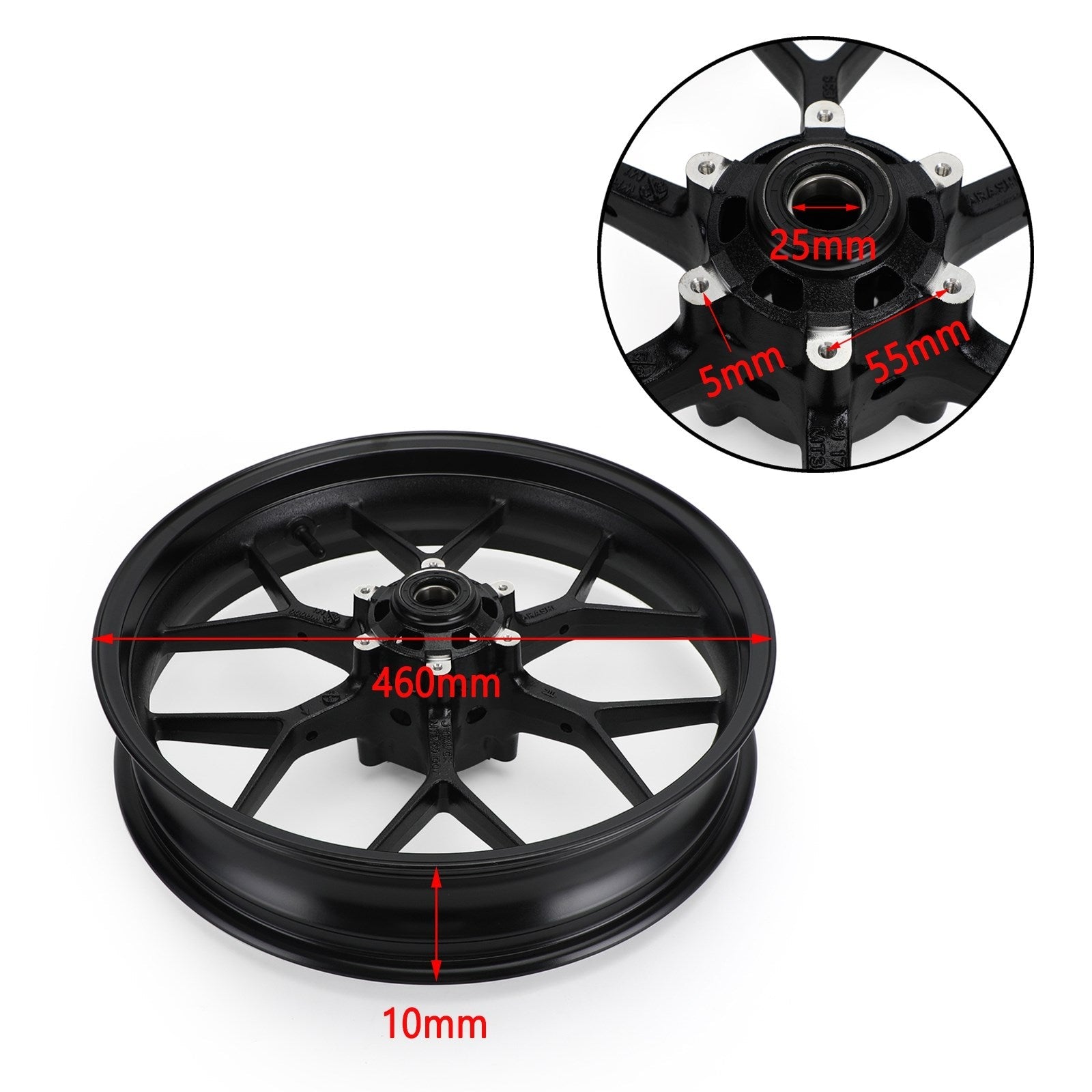 2008-2016 Honda CBR1000RR NEW Complete Black Front Wheel Rim