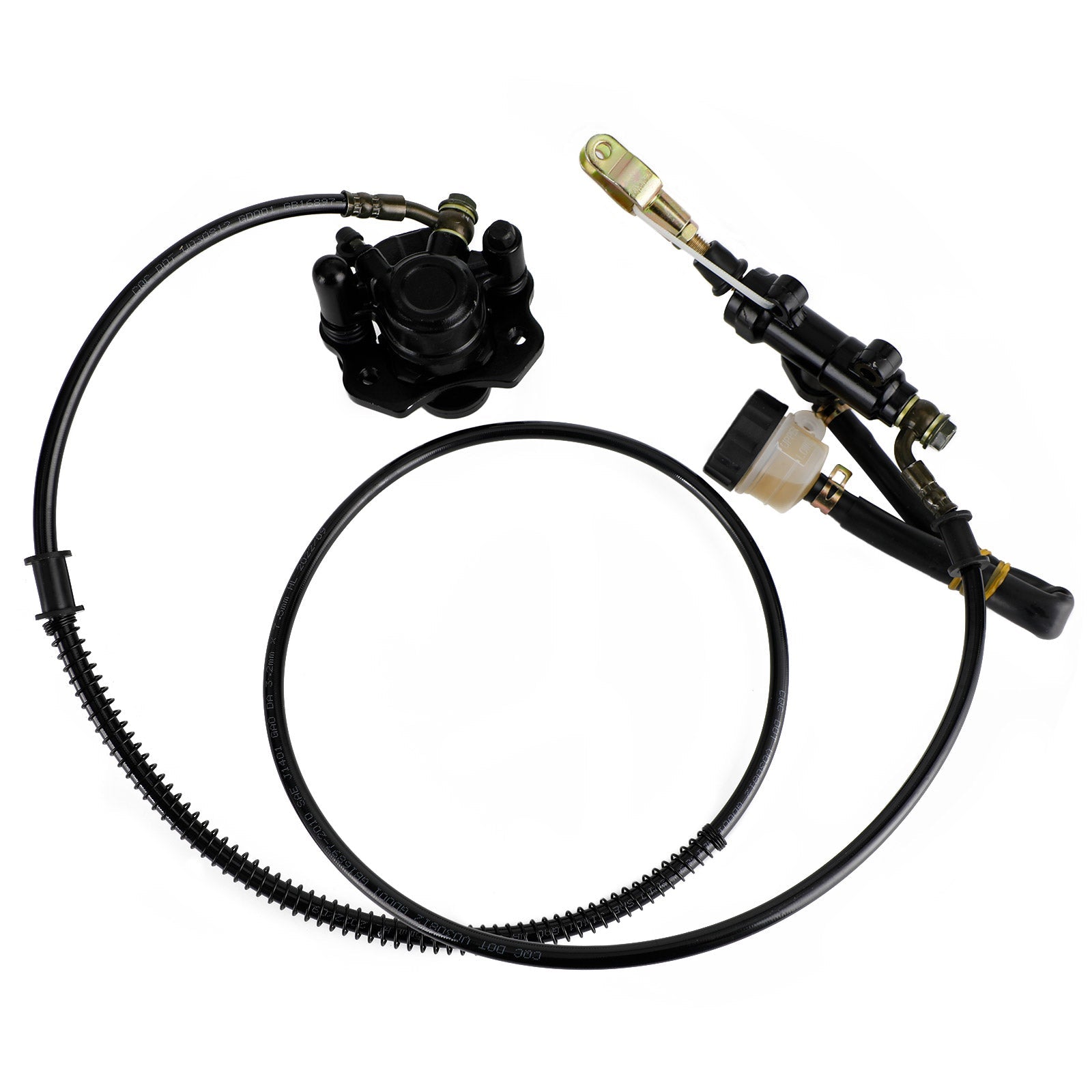 Go Kart Golf Cart ATV Rear Hydraulic Brake Assembly Caliper Master Cylinder Kit