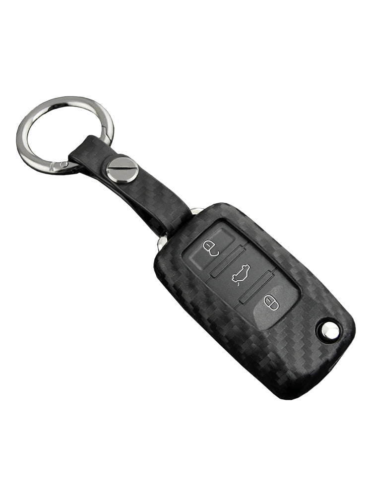 Leather Silicone Car Key Case Cover With Buckle For Volkswagen Golf MK6