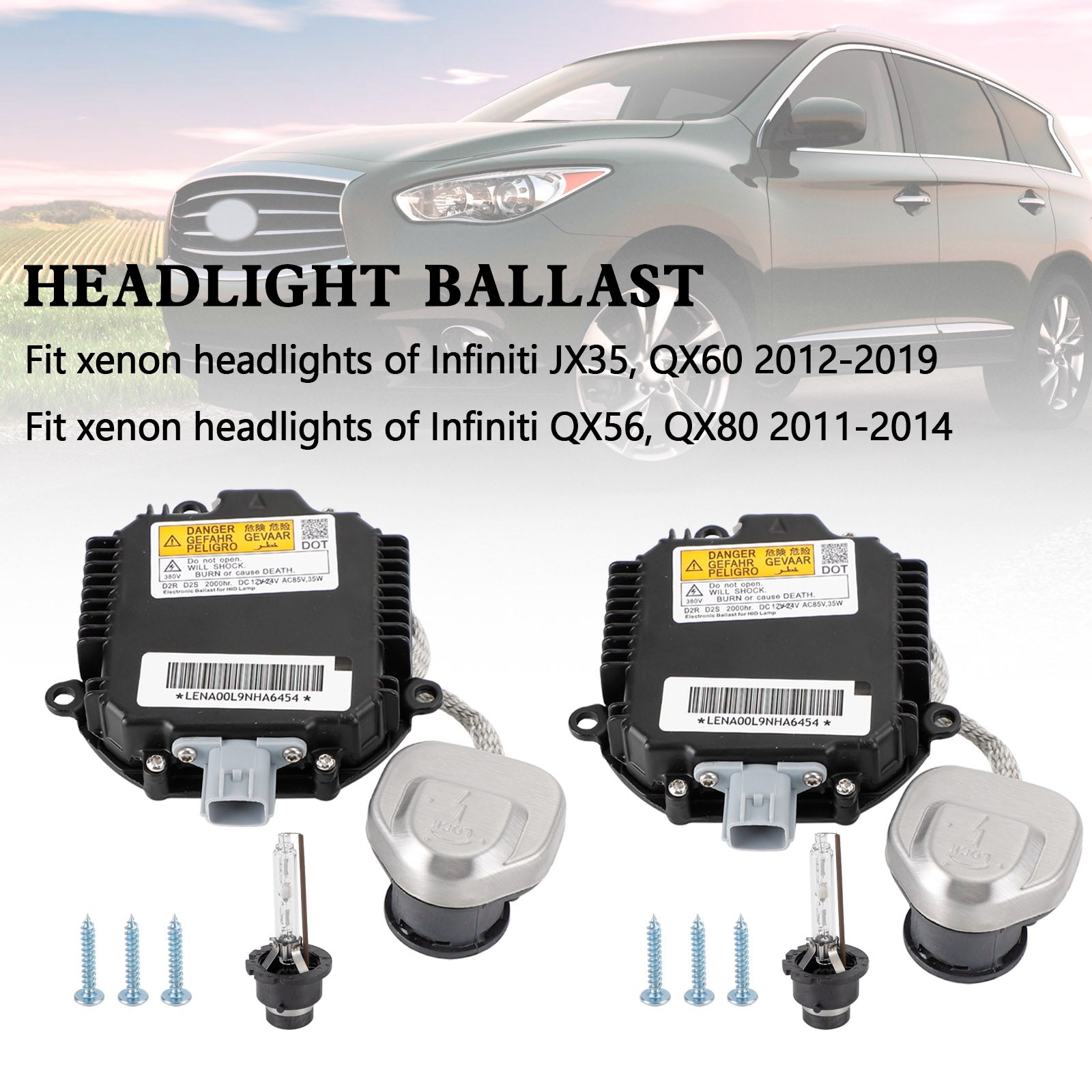 2011-2014 Infiniti QX56, QX80 2x Xenon Ballast & D2S Bulb Kit Control Unit
