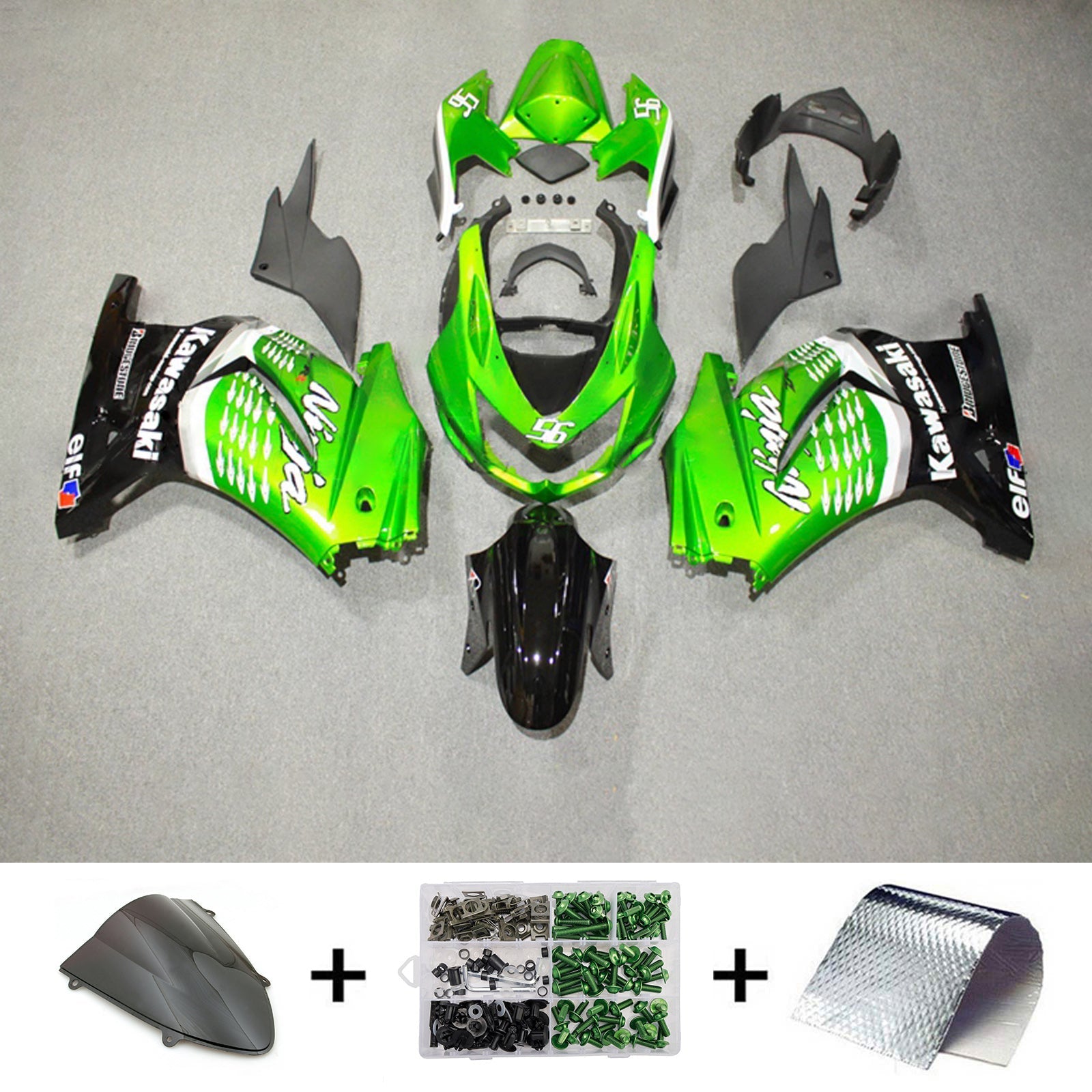 Injection Fairing Kit Bodywork Plastic ABS fit For Kawasaki EX250 Ninja250R 2008-2012