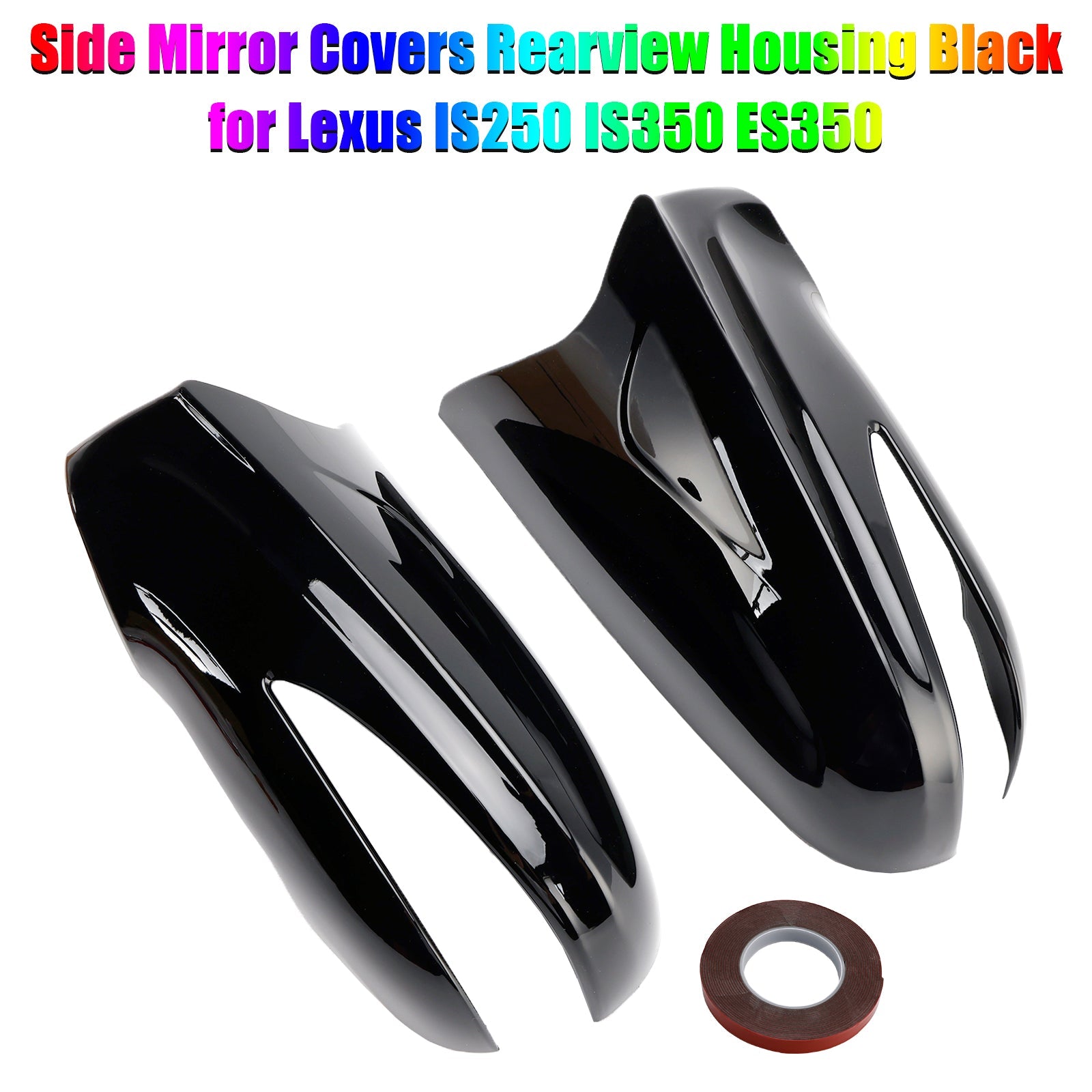 2009-2012 Lexus LS460 LS600h Side Mirror Covers Rearview Housing Black 8794A53411A0