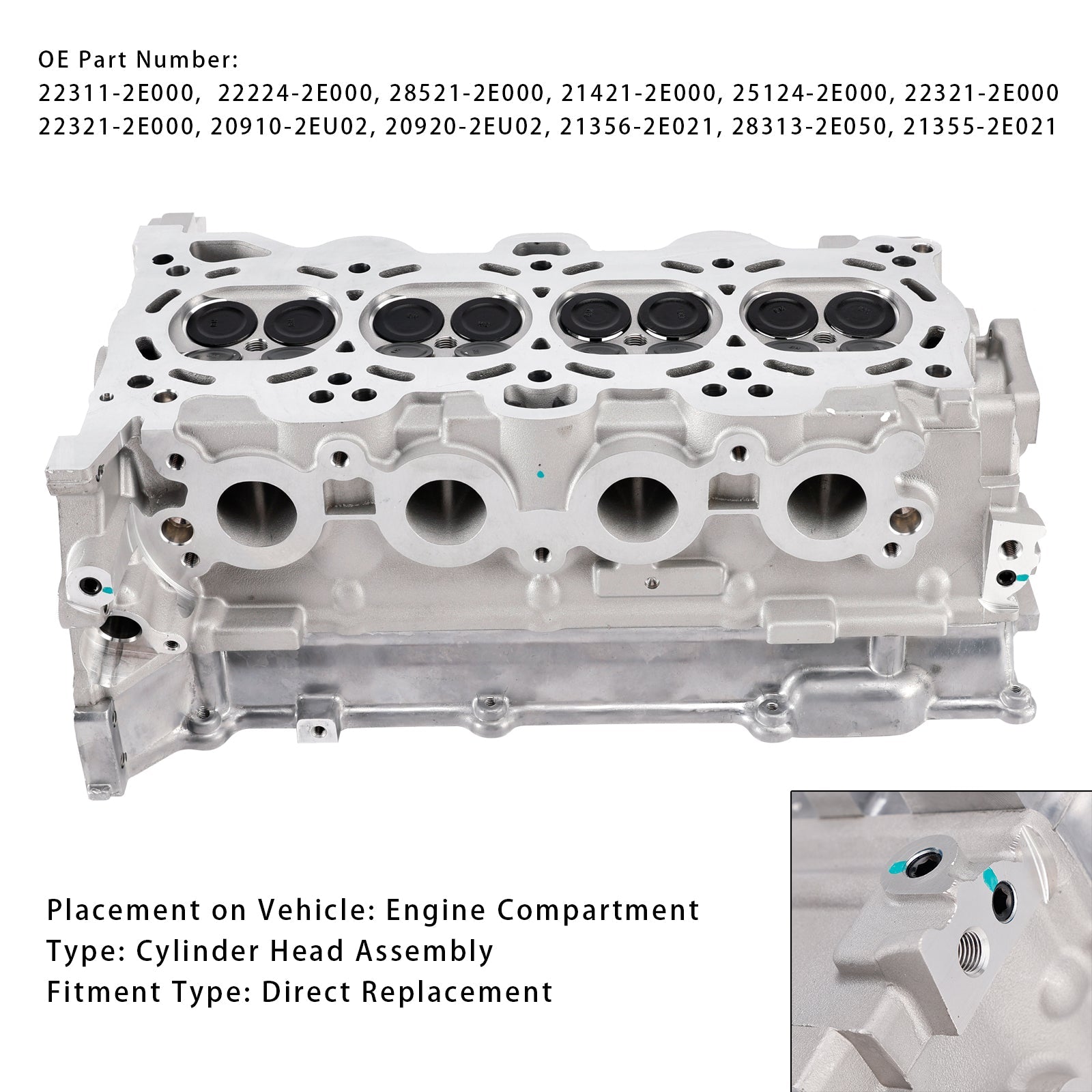 2014?C2021 Kia K4 G4NB Cylinder Head Assembly 22311-2E000 22321-2E000