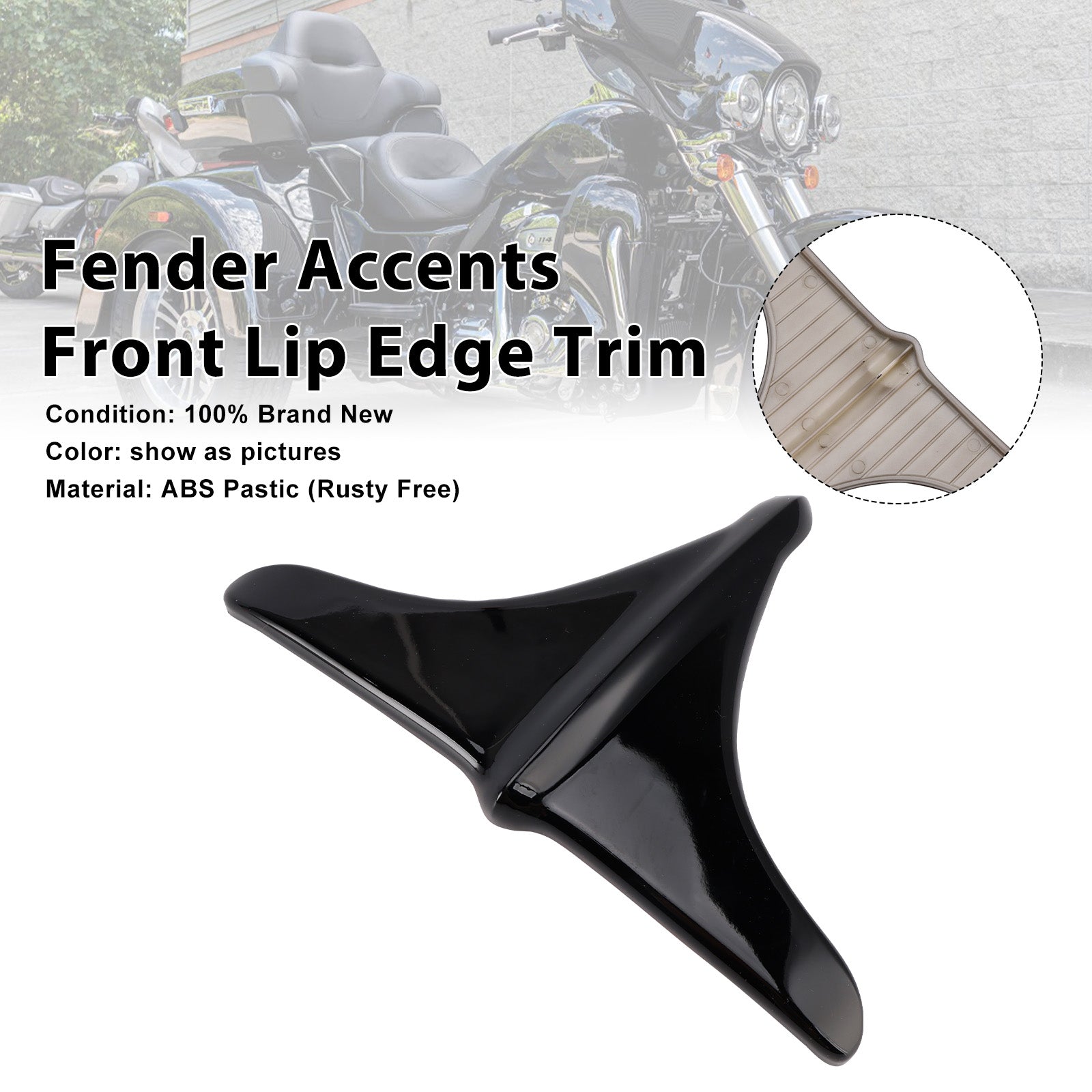 ABS Rear Fender Accents Front Edge Trim For Street Tri Glide 2009-2023