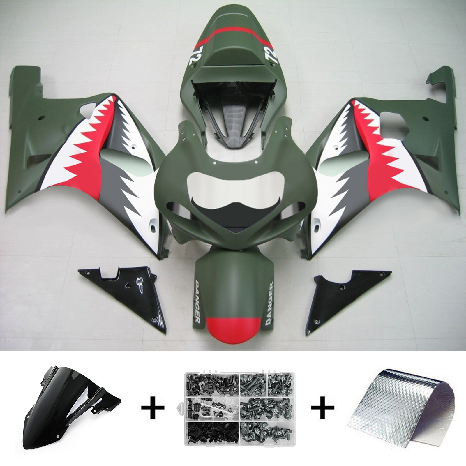 2001-2003 Suzuki GSXR750 K1 Amotopart Injection Fairing Kit Bodywork Plastic ABS #133