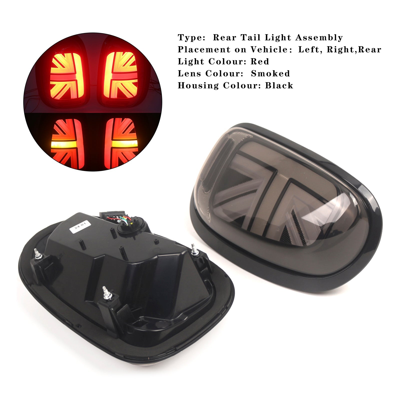 2010-2016 BMW MINI Countryman R60 L&R LED Tail lights Lamps Smoked
