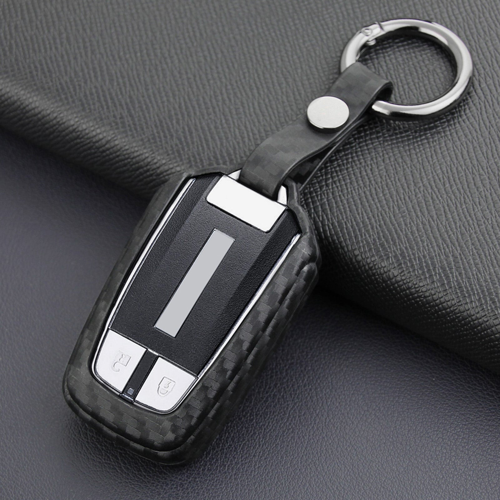 Leather Silicone Car Key Case Cover With Buckle For Isuzu