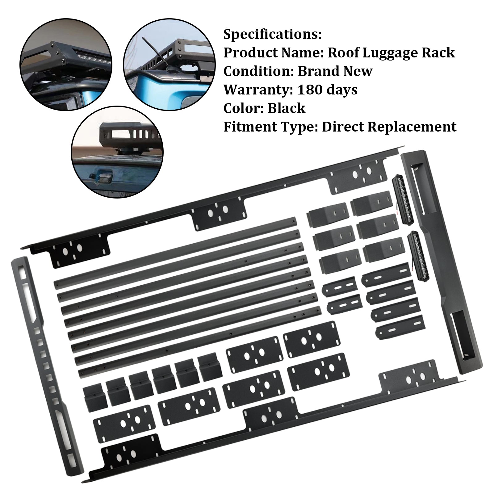 Suzuki Jimny 2019-2023 JB64 JB74 W/ Led Light Aluminium Roof Rack Luggage Rack