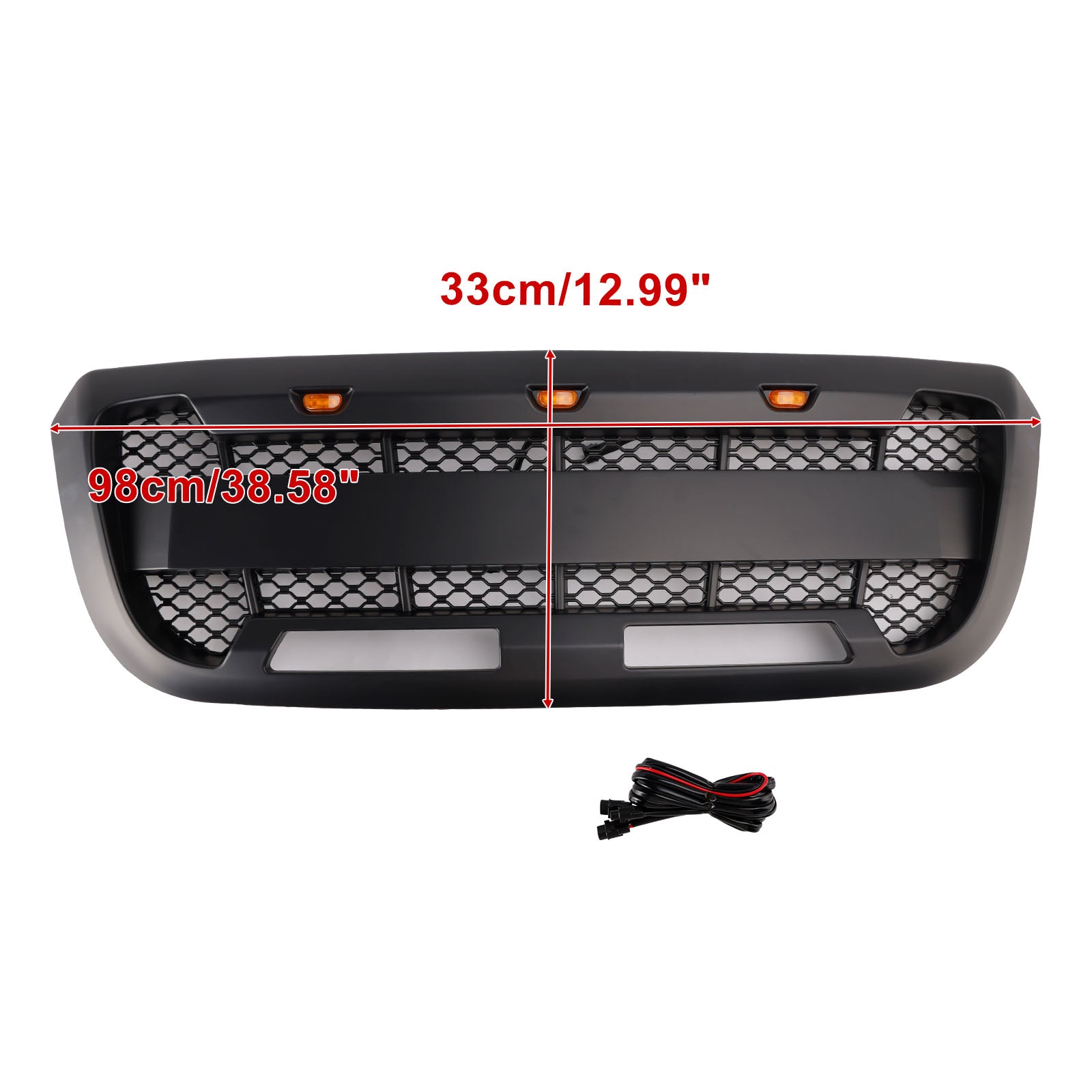 2004-2011 Fit Ford Ranger Matt Black Front Bumper Grille Grill With LED Light