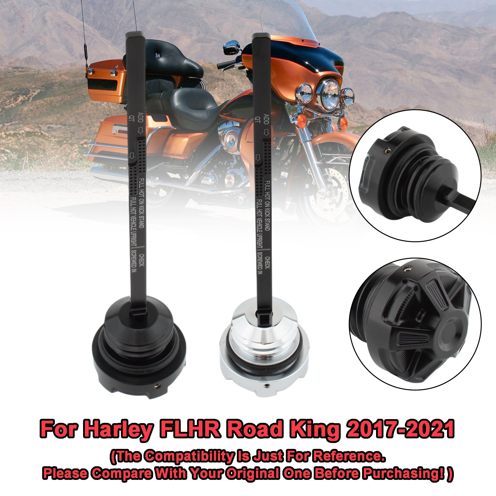 Oil Dipstick Tank Cap Plug Fit For Road Electra Street Glide Road King 2017-2021