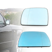 Blue Heated Left&Right Driver Side Wing Mirror Glass For BMW X5 E53 1998-2006
