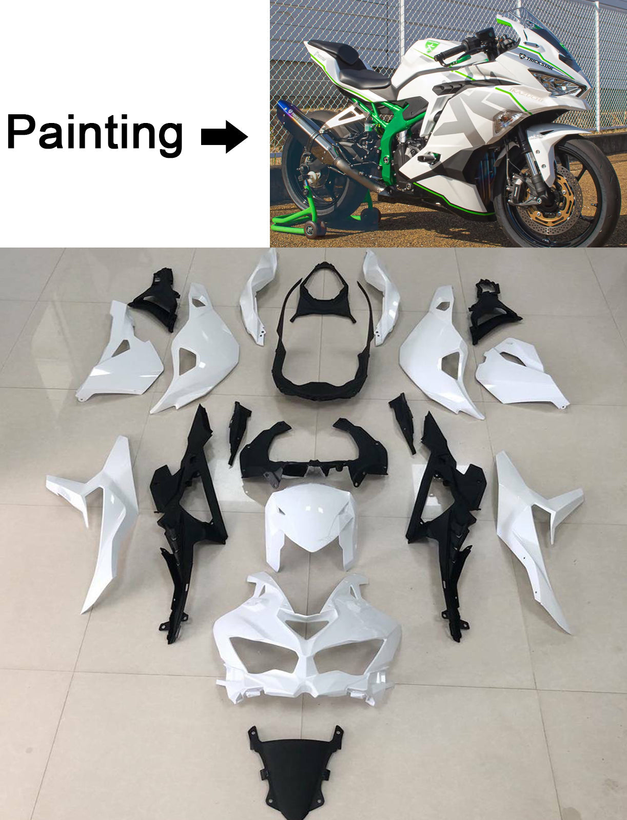 2019-2025 Kawasaki Ninja ZX-25R Amotopart Injection Fairing Kit Bodywork ABS #104