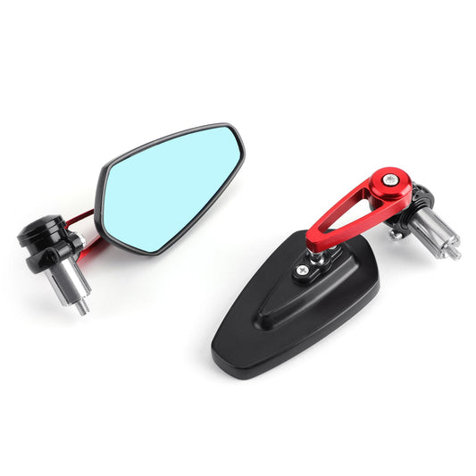 1 Pair Universal Rear View Handle Bar End Side Rearview Mirrors Red