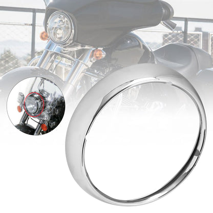 7" Chrome Headlight Trim Ring Light Cover for Touring Road King 67712-83A