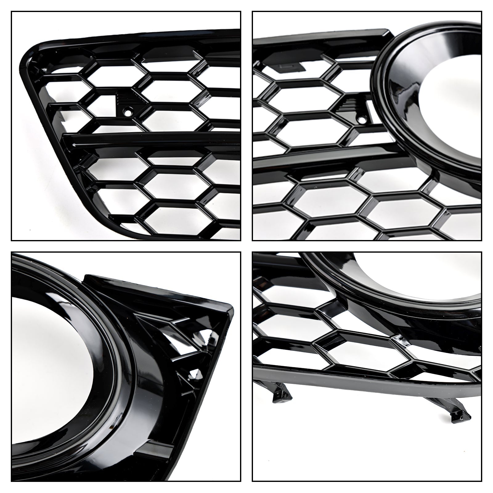 2007-2011 Audi A5 Pair Honeycomb Front Fog Lamp Cover Grille Grill 1522024