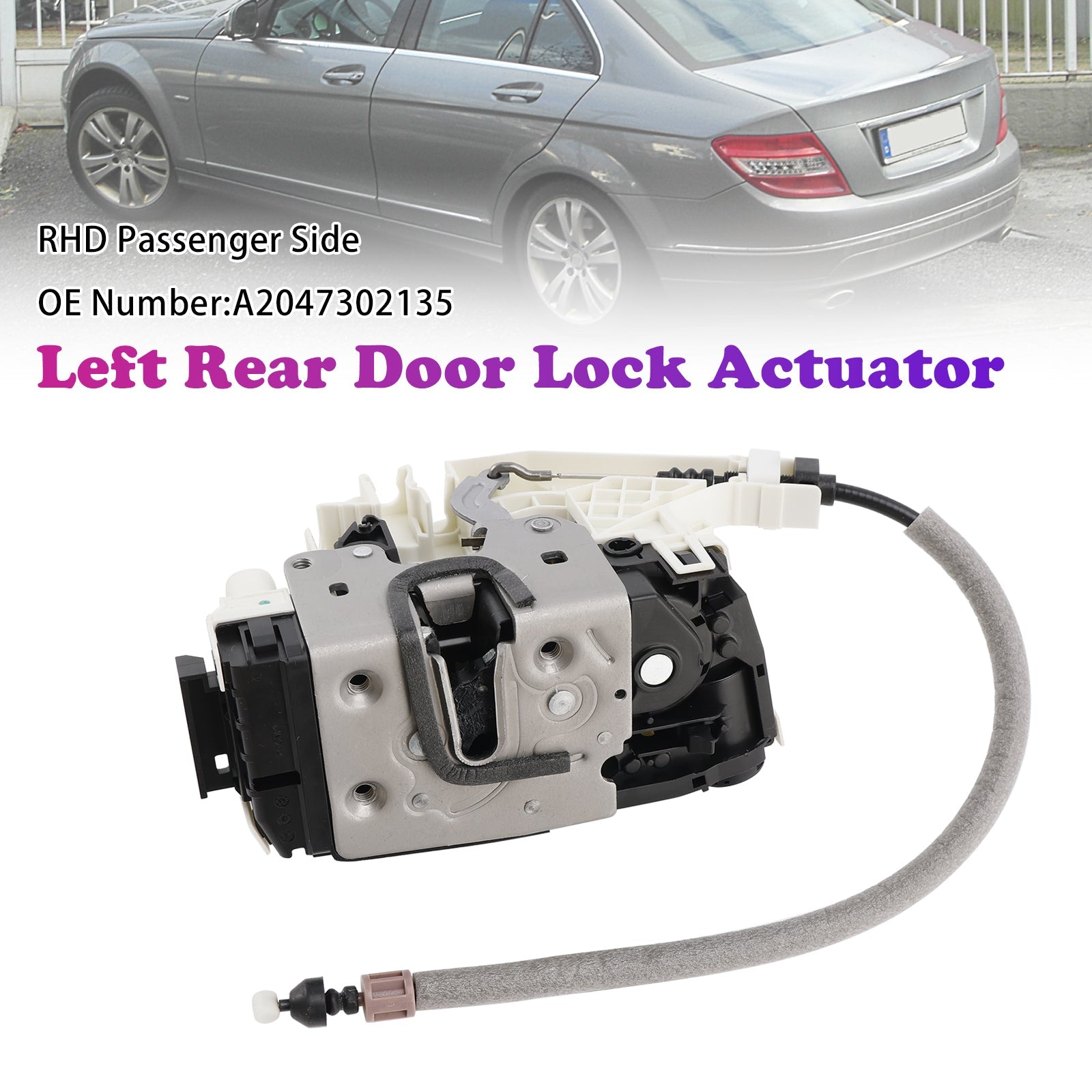 2007-2011 Mercedes C-Class W204 Left Rear Door Lock Actuator A2047302135