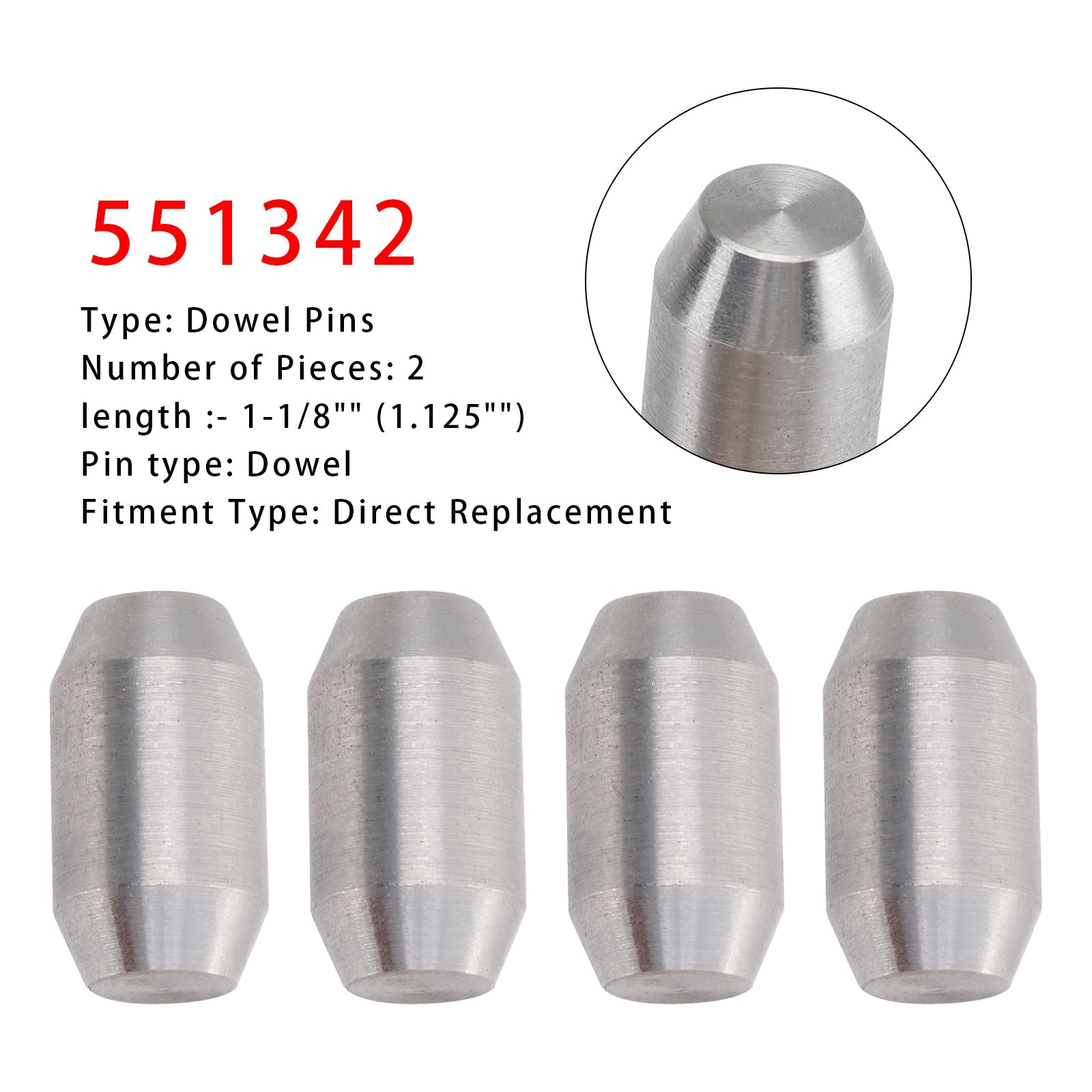 2 Pack Dowel Pins 551342 Engine to Transmission Replacement Steel Alignment Pins