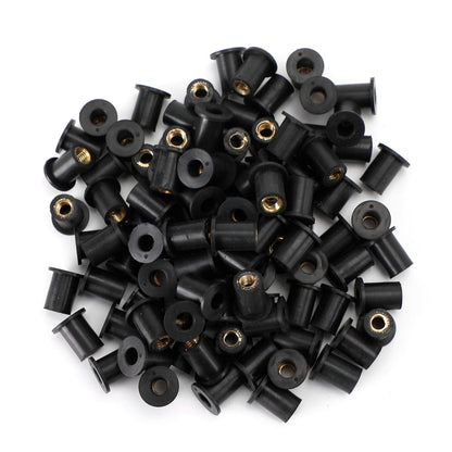 M5 Rubber Well Nuts Wellnuts for Fairing & Screen Fixing Pack of 100 - 10mm Hole