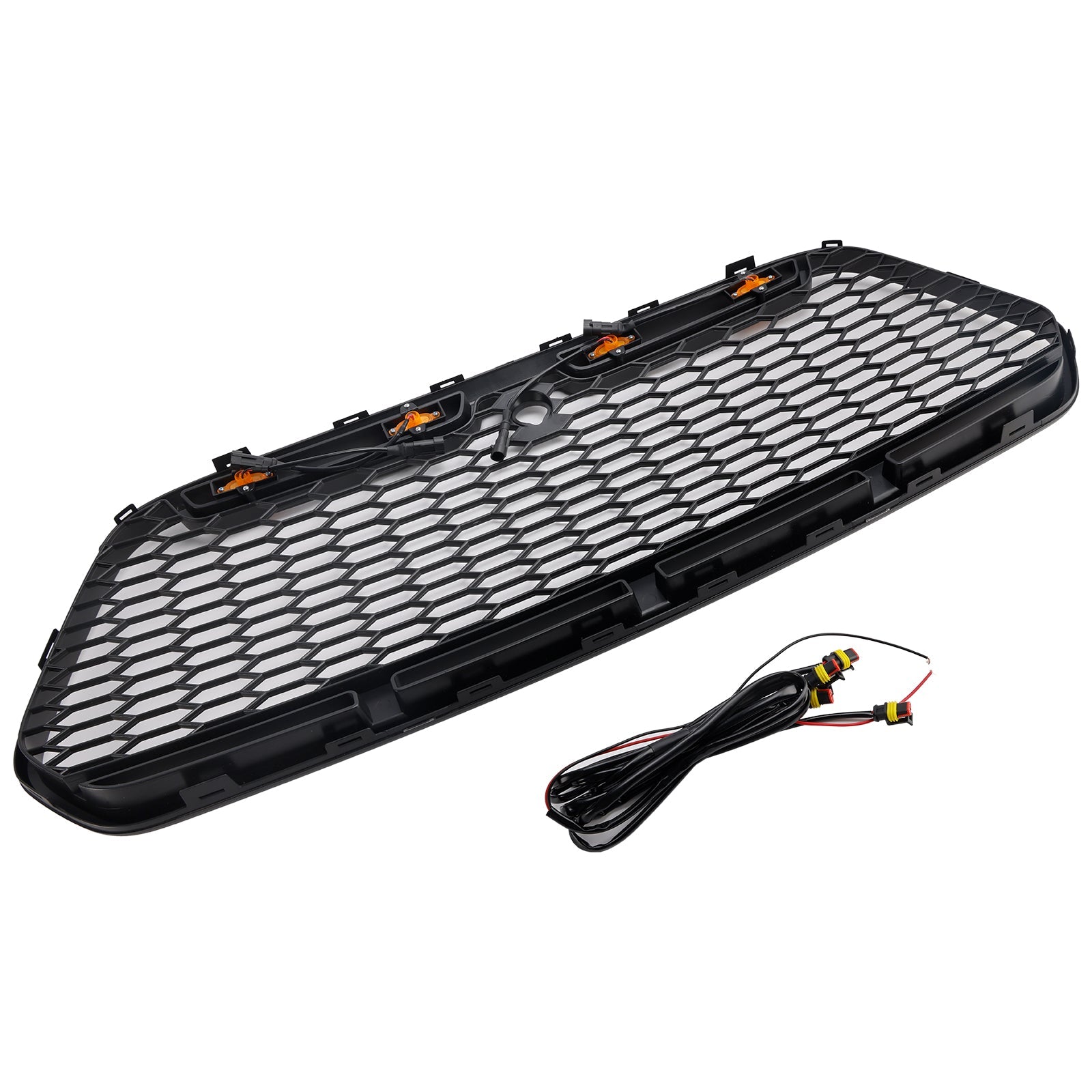 2015-2018 Ford Transit MK8 Raptor w/LED Matt Black Front Bumper Grill Grille