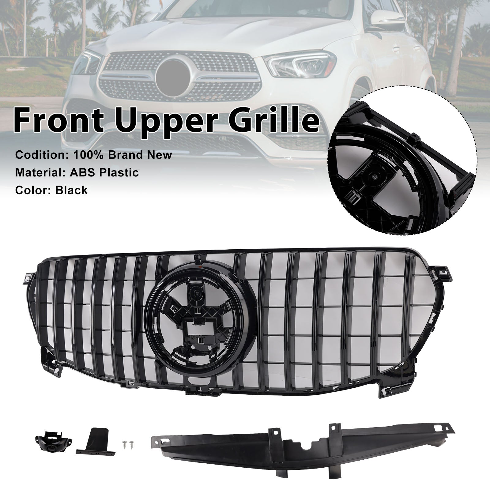 2020-2022 Fit Mercedes Benz GLE-Class W167 GLE350 Front Bumper Grille Grill