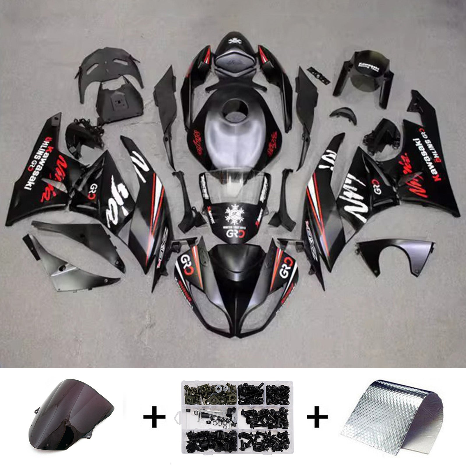 Injection Fairing Kit Bodywork Plastic ABS fit For Kawasaki ZX6R 636 2009-2012