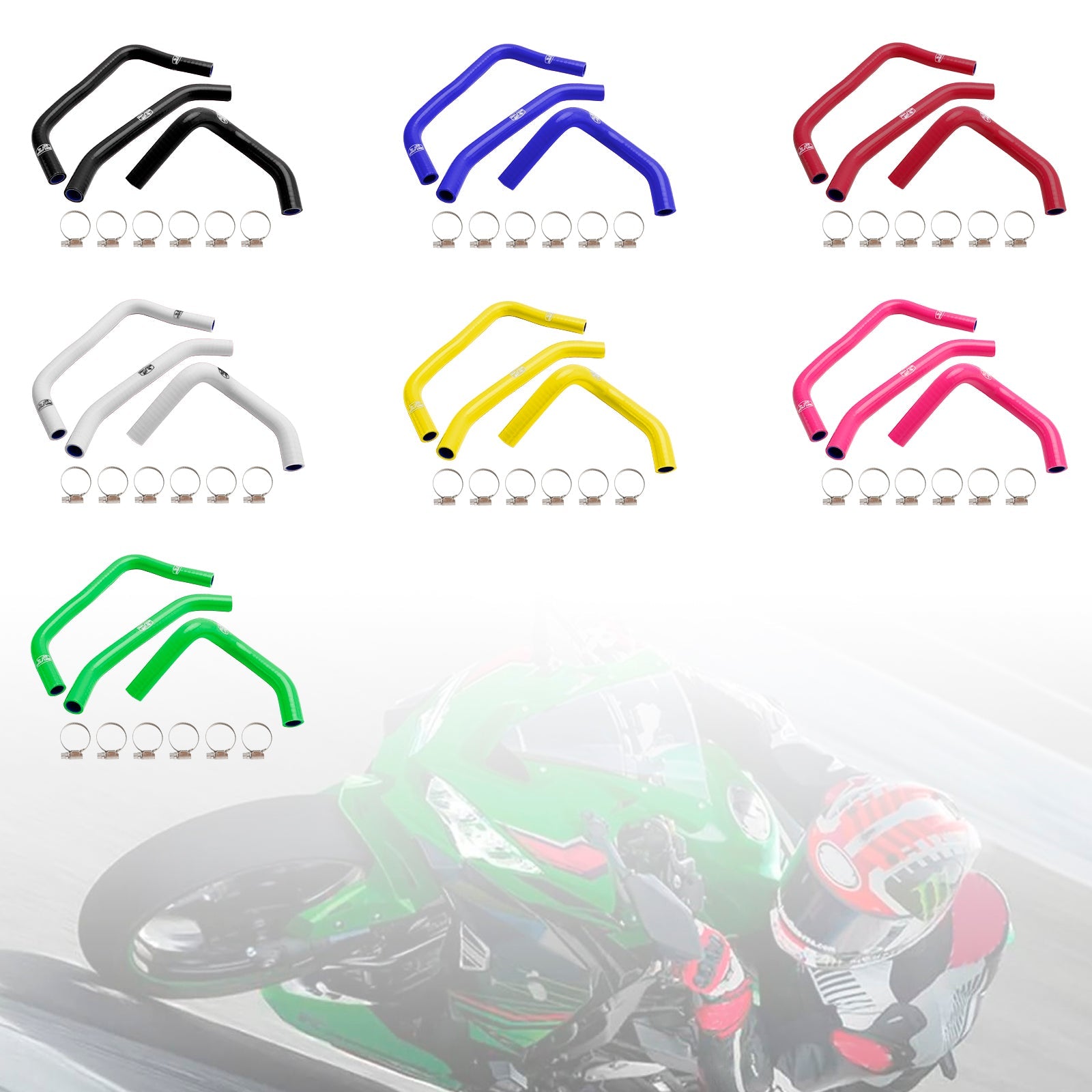 2023-2024 Kawasaki ZX4R ZX-4RR Silicone Radiator coolant Hose kit